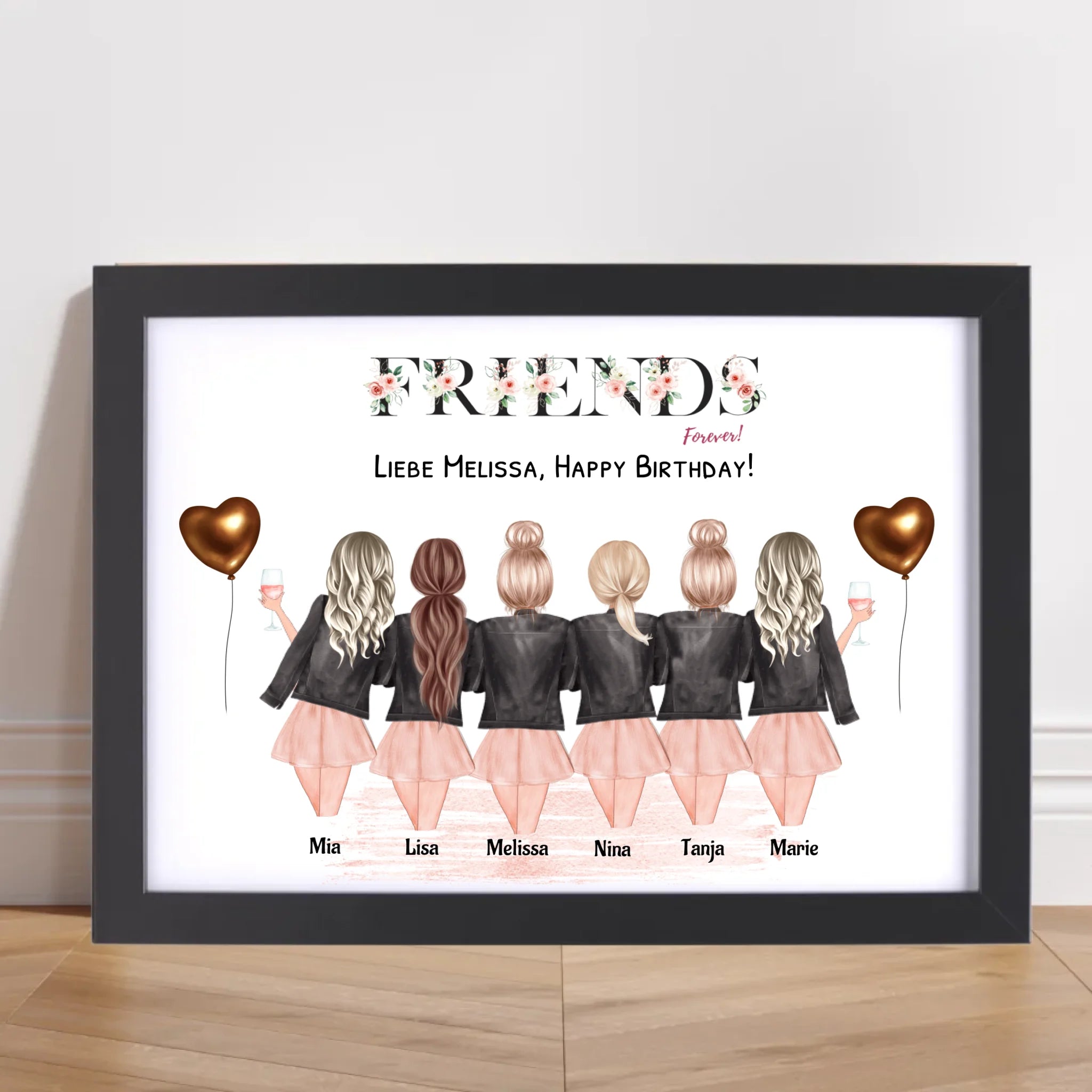 6 Freundinnen Bild personalisiert - Cantty