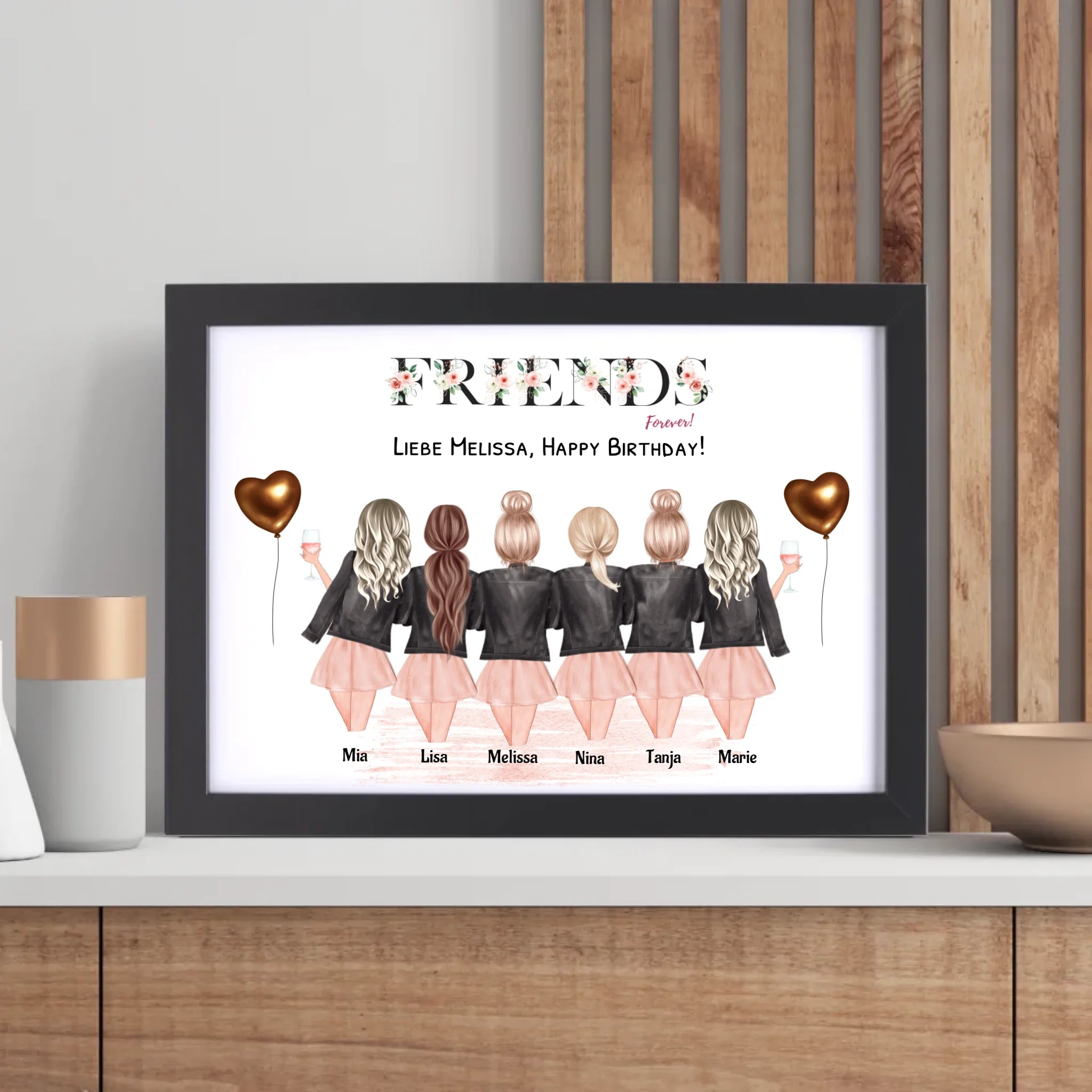 6 Freundinnen Bild personalisiert - Cantty