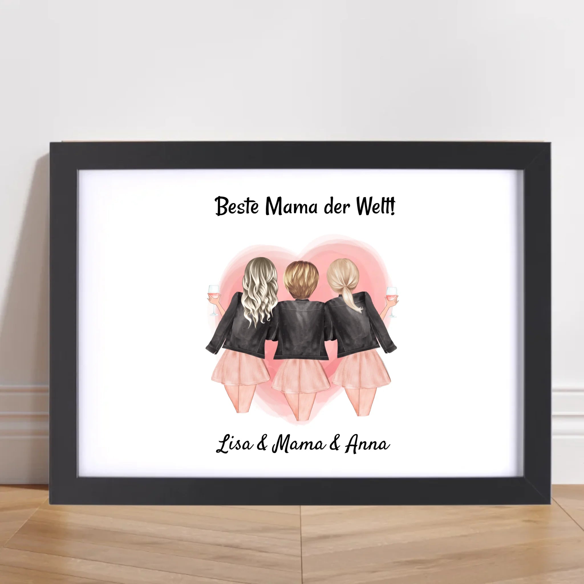 Geschenk Mama und 2 Töchter Bild personalisiert - Cantty