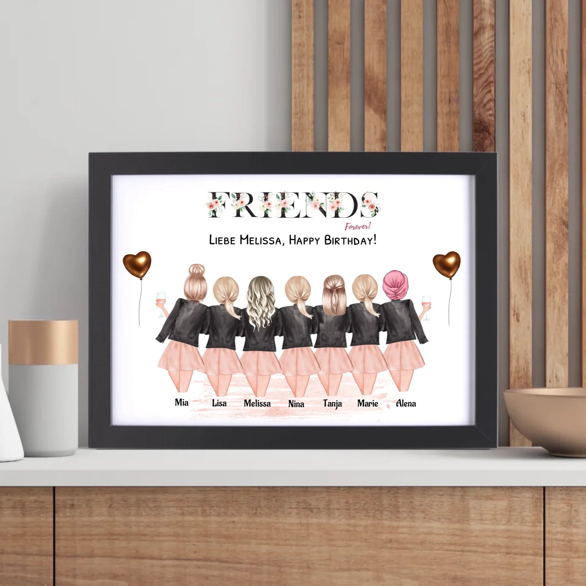 7 Freundinnen Bild personalisiert - Cantty