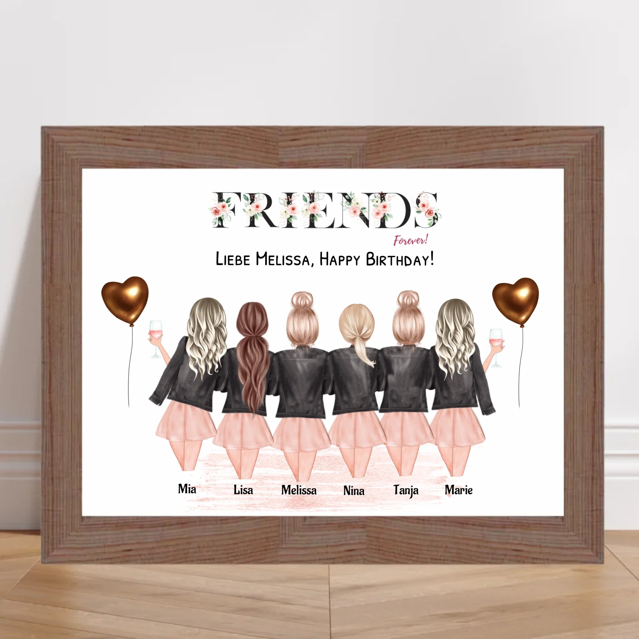 6 Freundinnen Bild personalisiert - Cantty