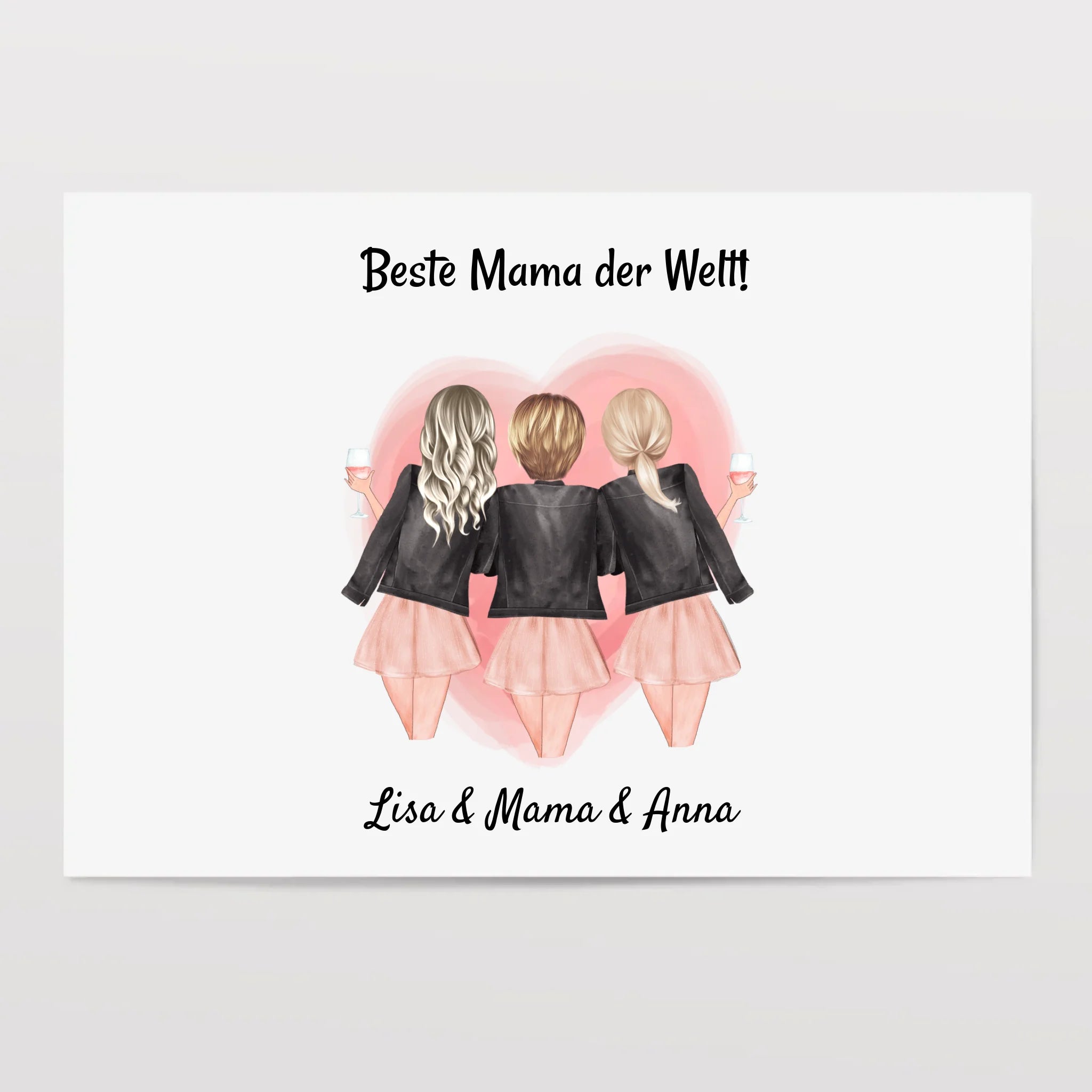 Geschenk Mama und 2 Töchter Bild personalisiert - Cantty
