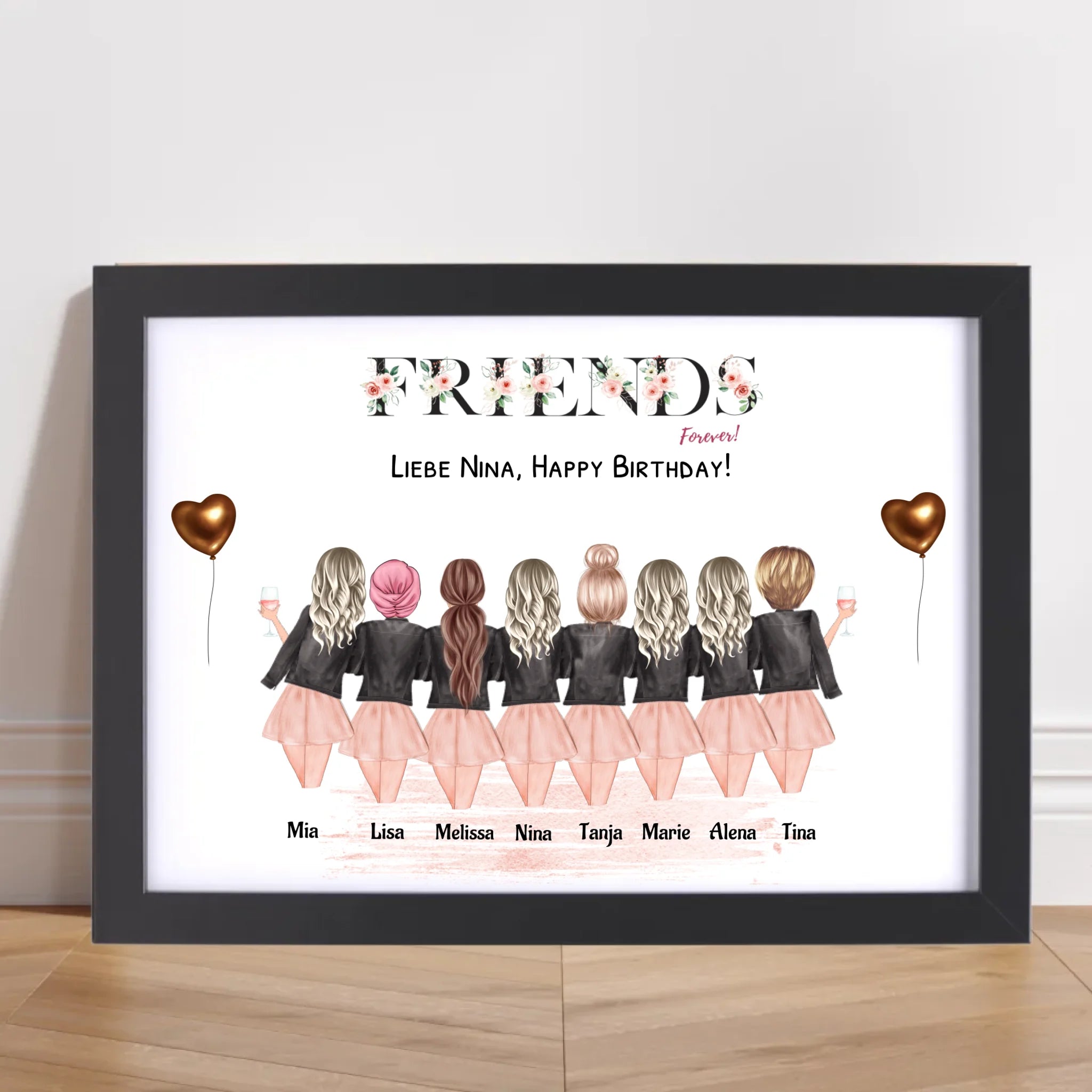 8 Freundinnen Bild personalisiert - Cantty