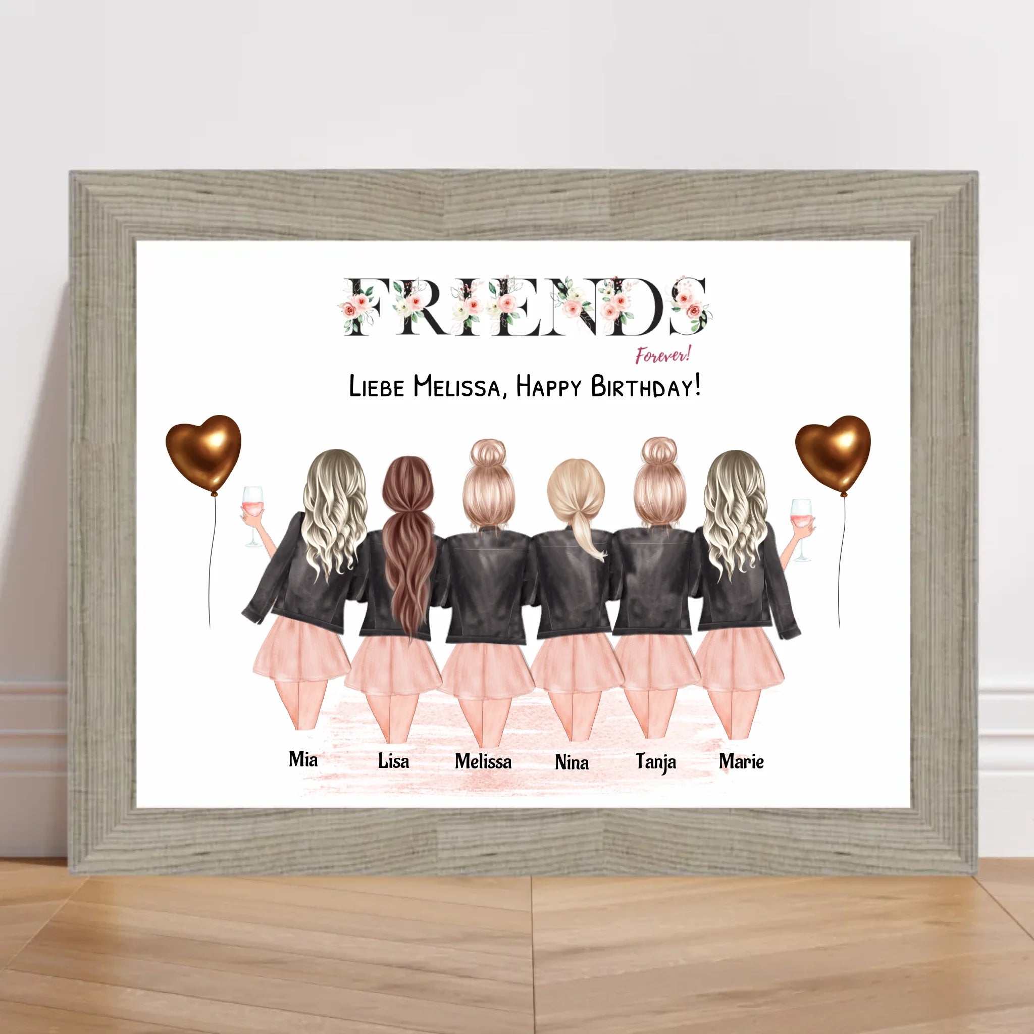 6 Freundinnen Bild personalisiert - Cantty