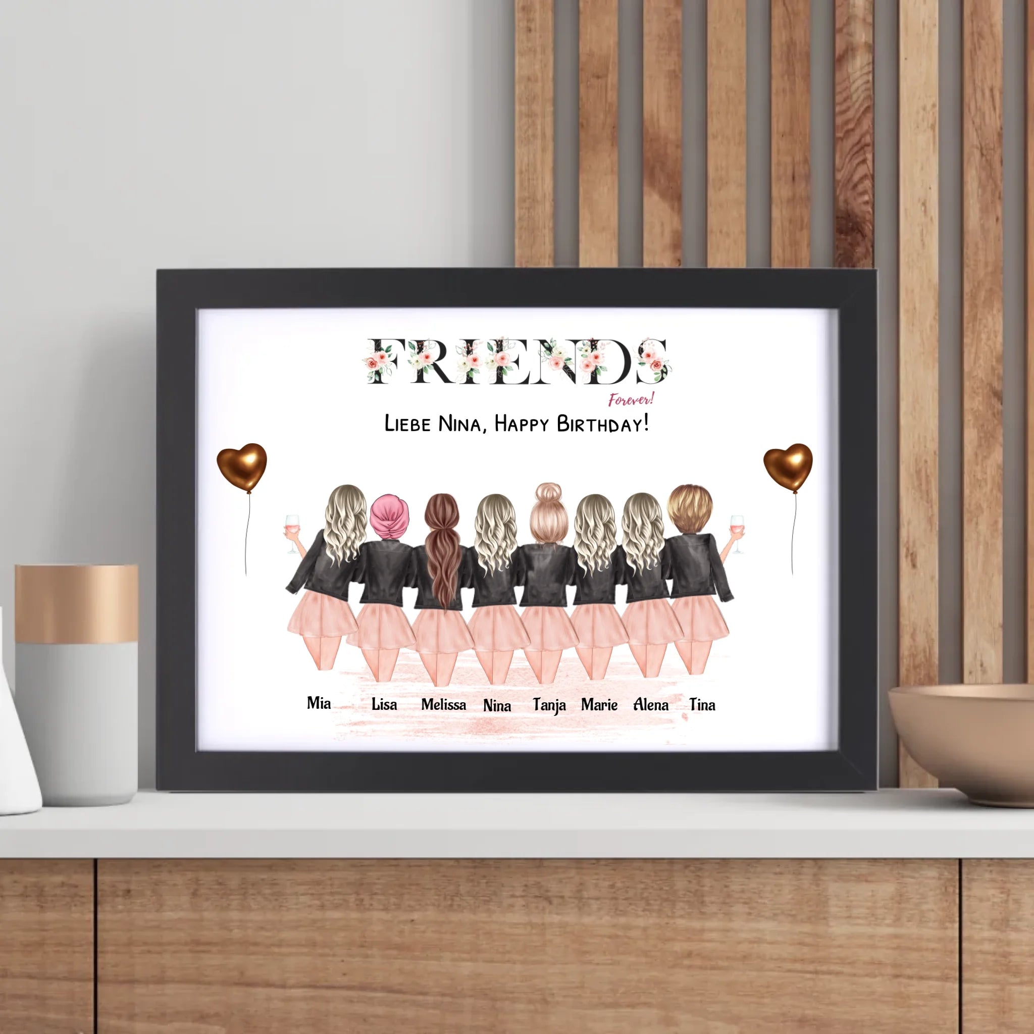 8 Freundinnen Bild personalisiert - Cantty