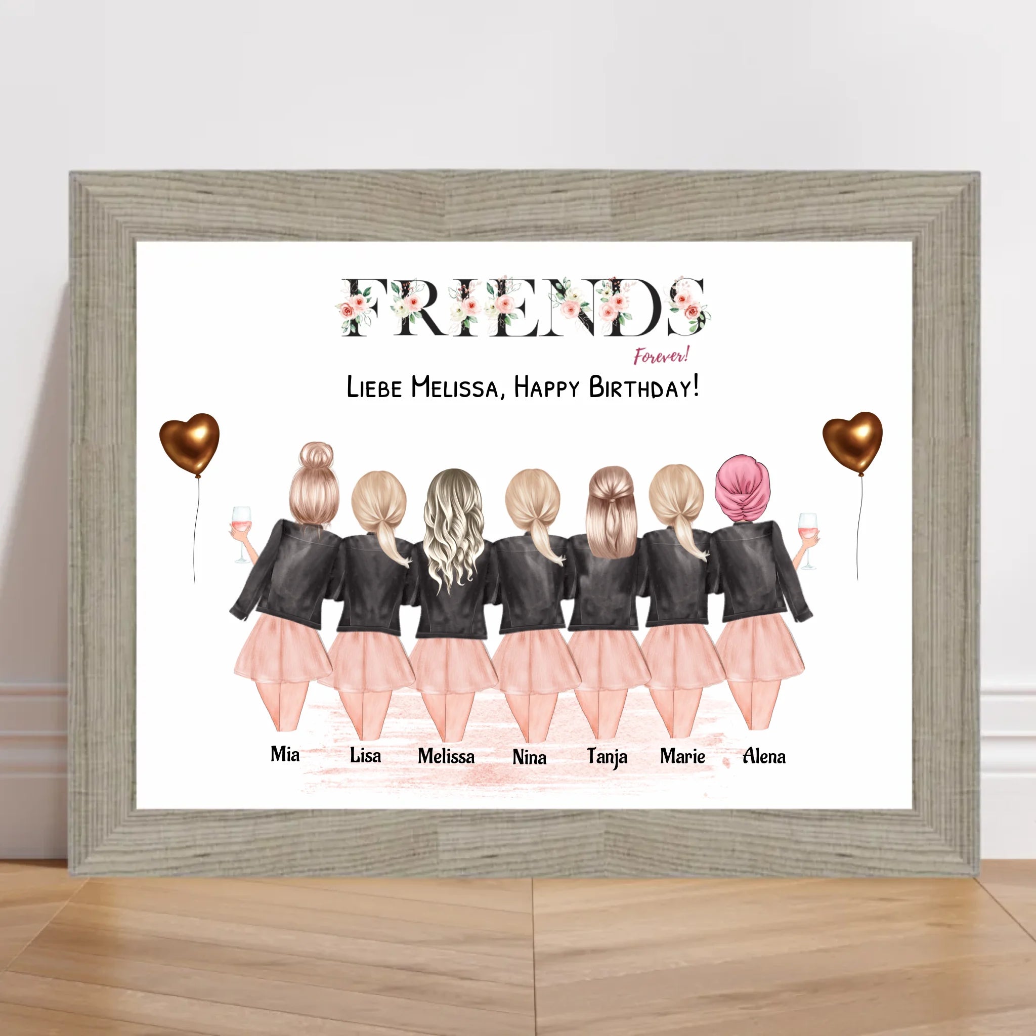 7 Freundinnen Bild personalisiert - Cantty