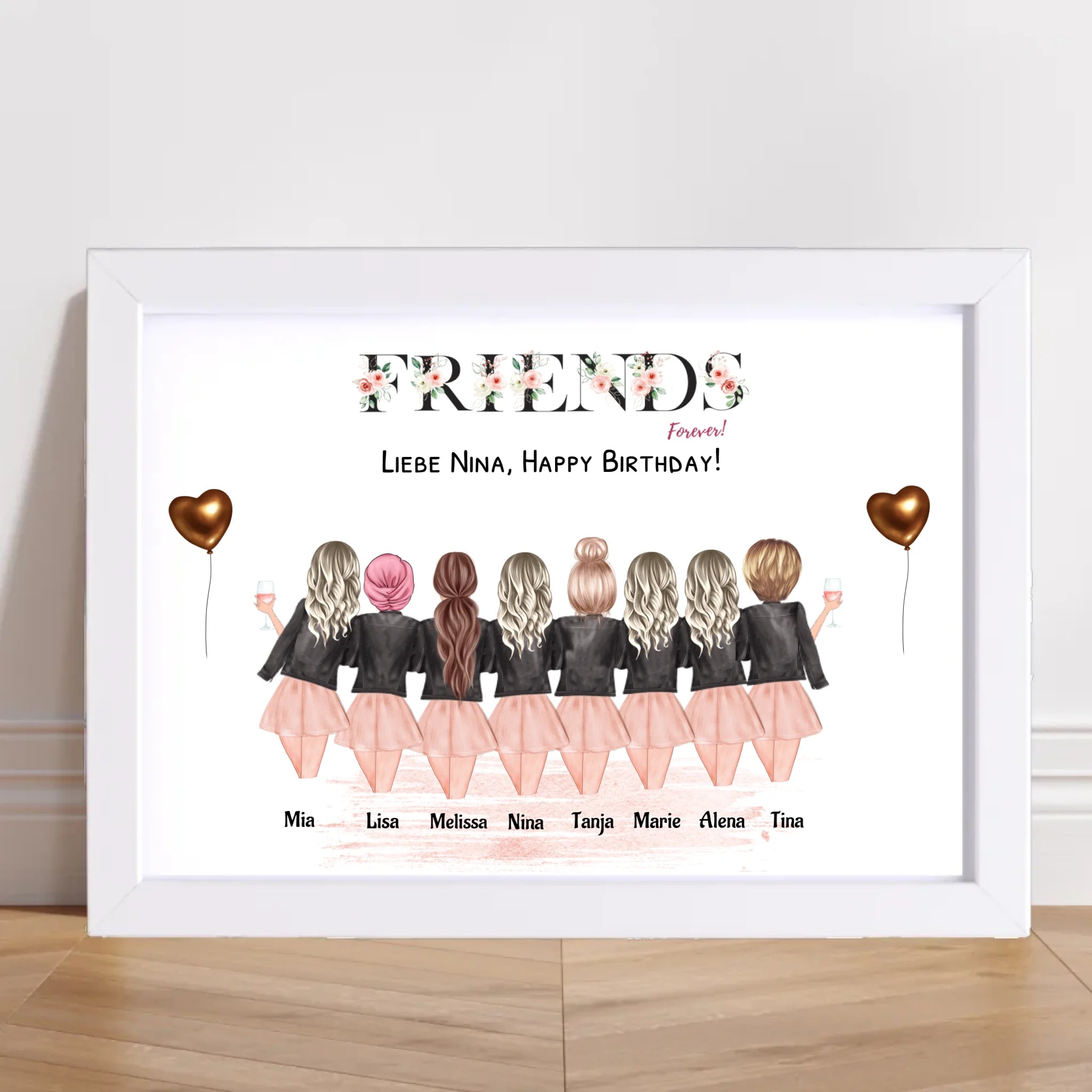 8 Freundinnen Bild personalisiert - Cantty