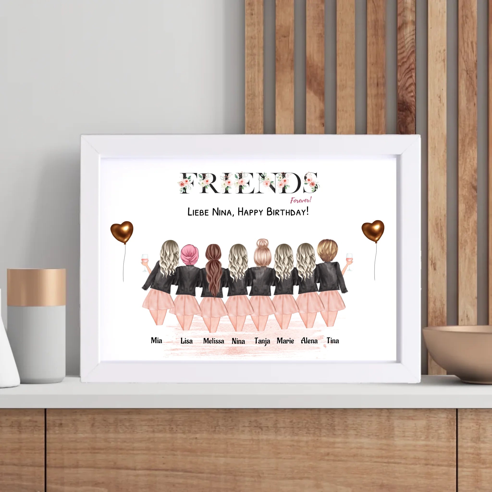 8 Freundinnen Bild personalisiert - Cantty