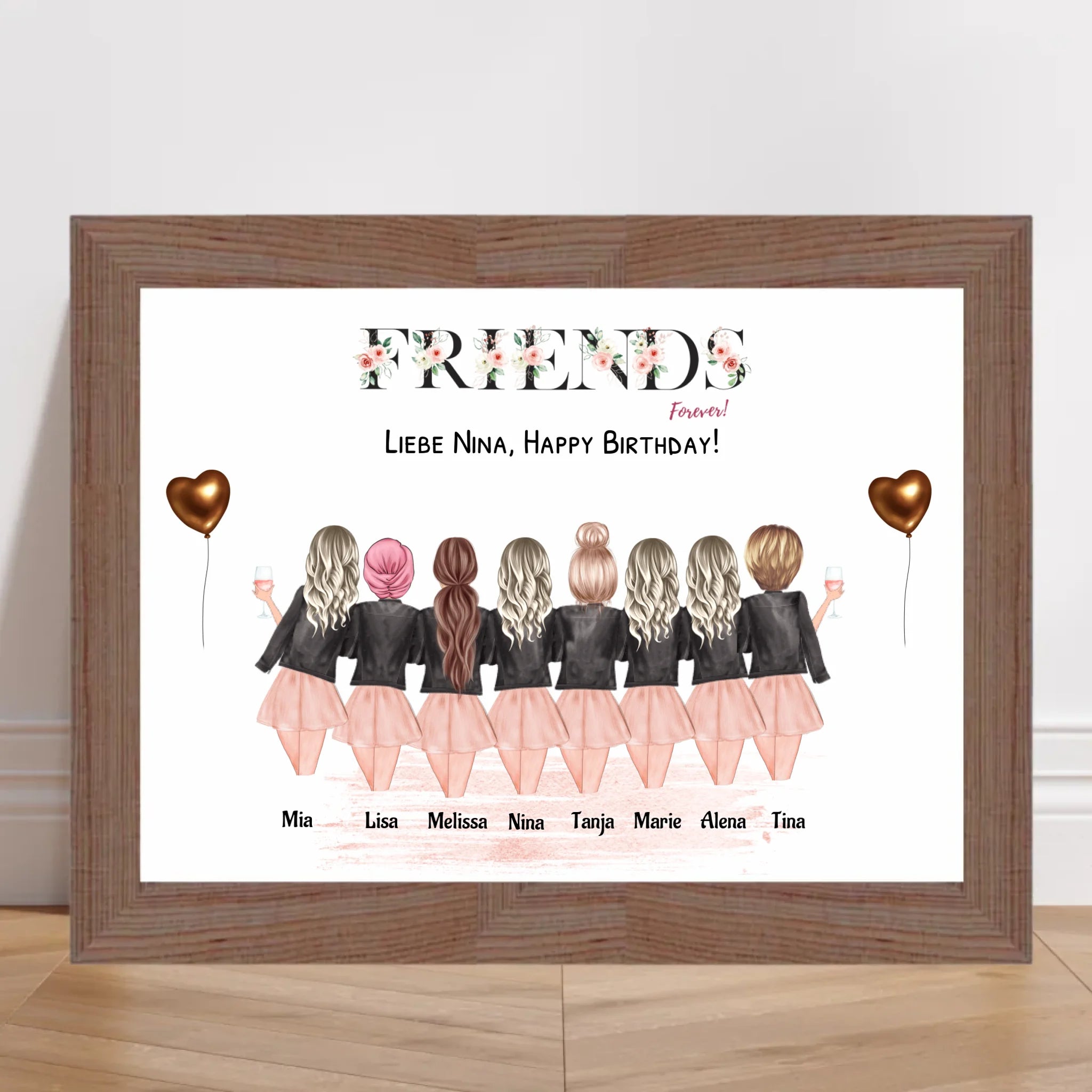 8 Freundinnen Bild personalisiert - Cantty