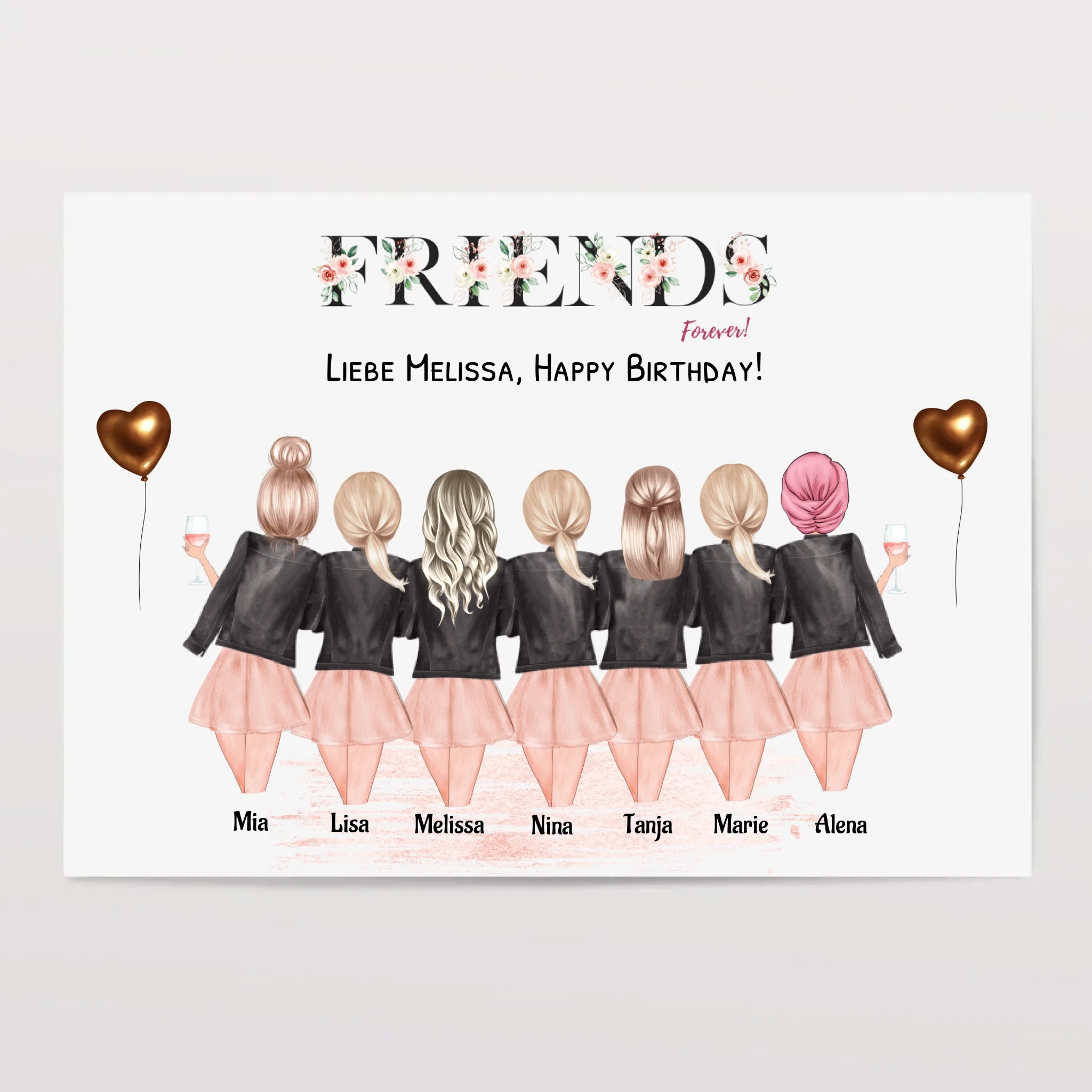 7 Freundinnen Bild personalisiert - Cantty
