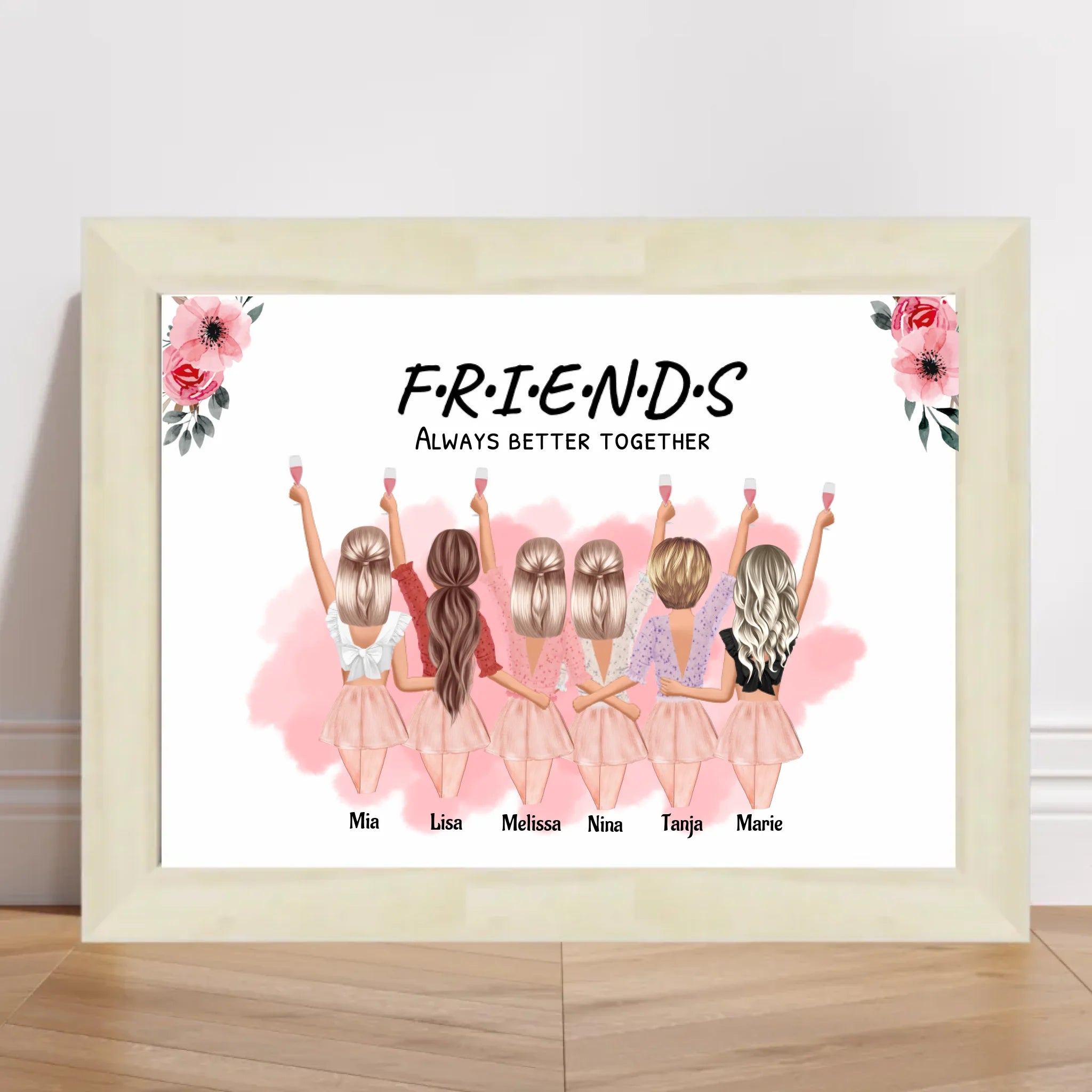 Geschenk 6 Freundinnen Poster personalisiert - Cantty