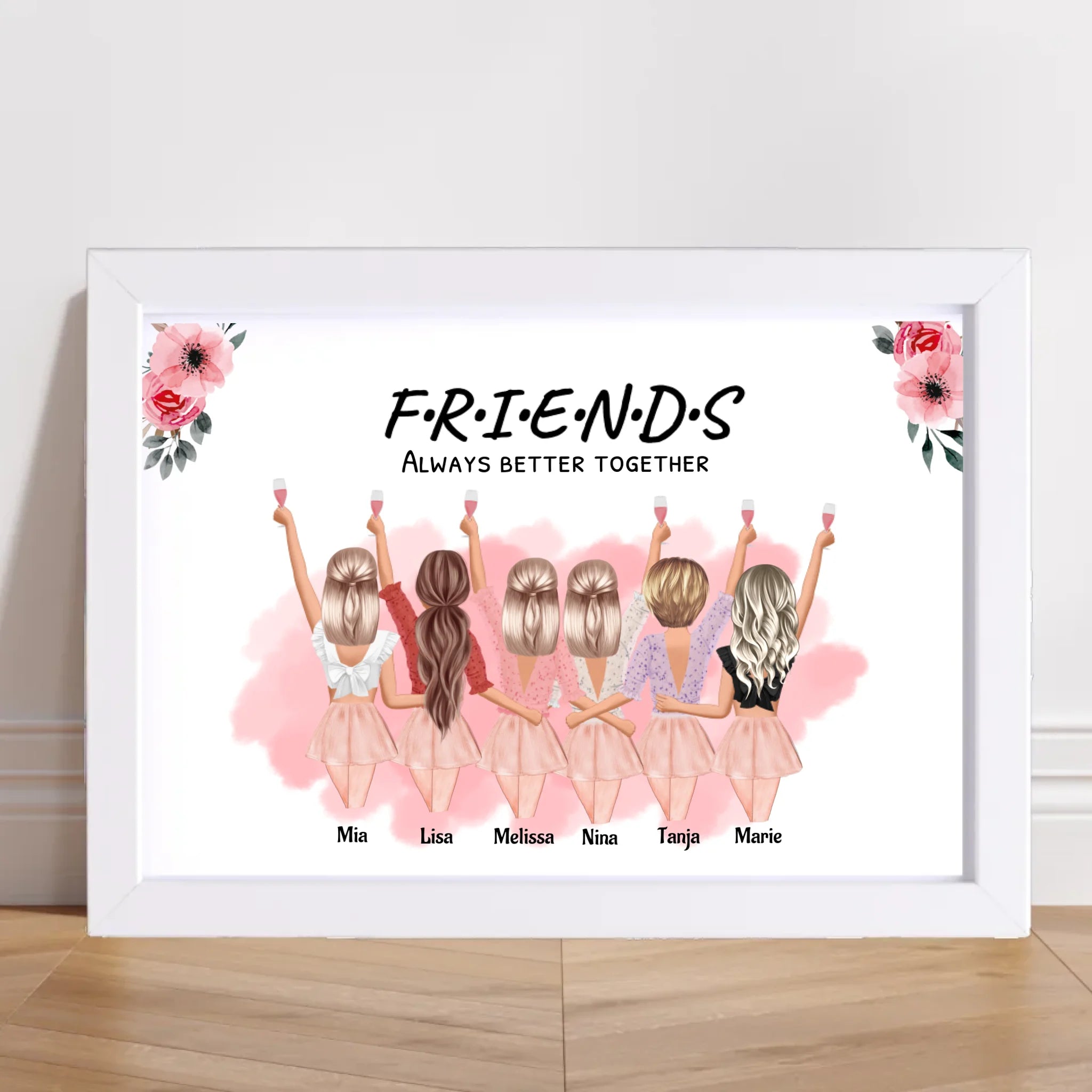 Geschenk 6 Freundinnen Poster personalisiert - Cantty