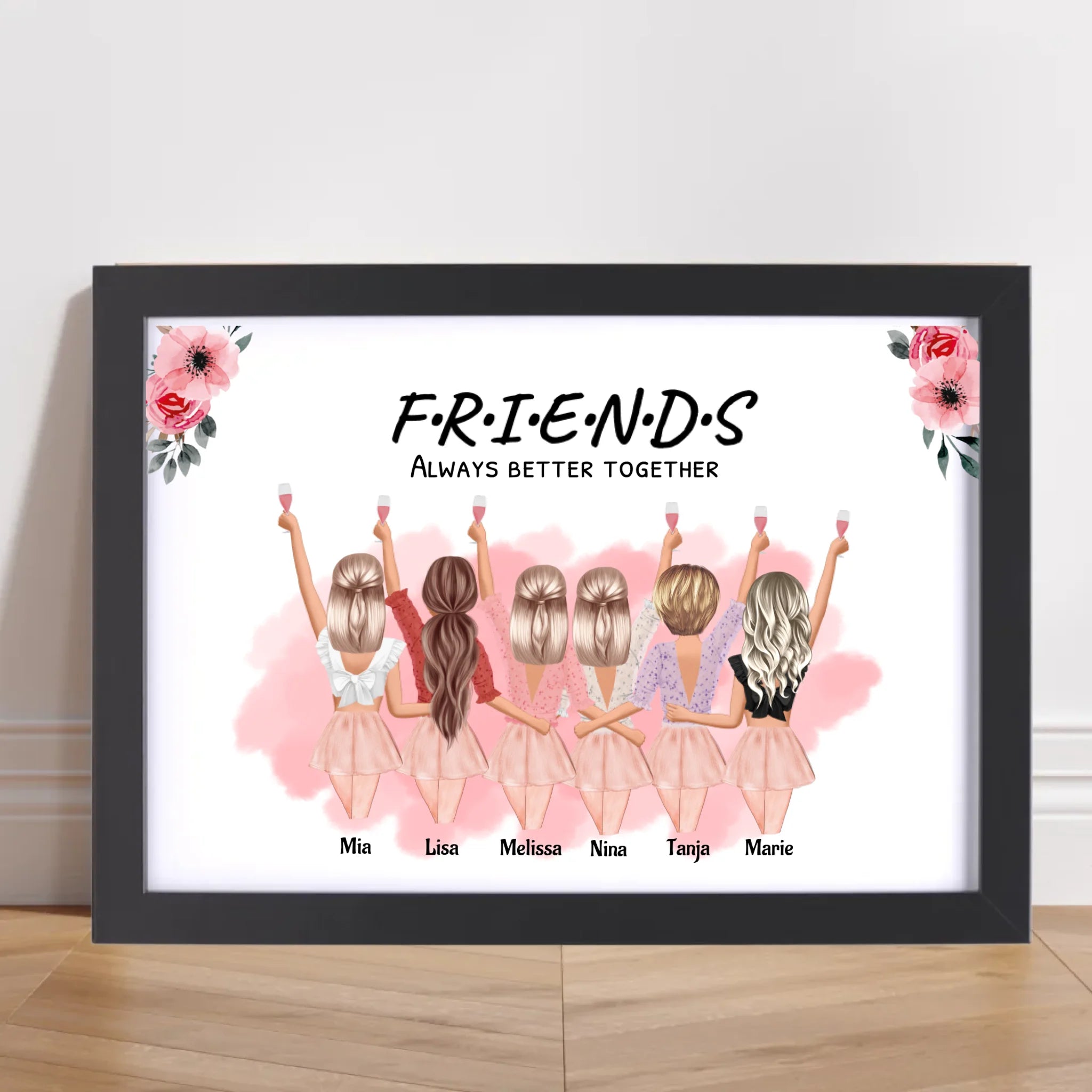 Geschenk 6 Freundinnen Poster personalisiert - Cantty