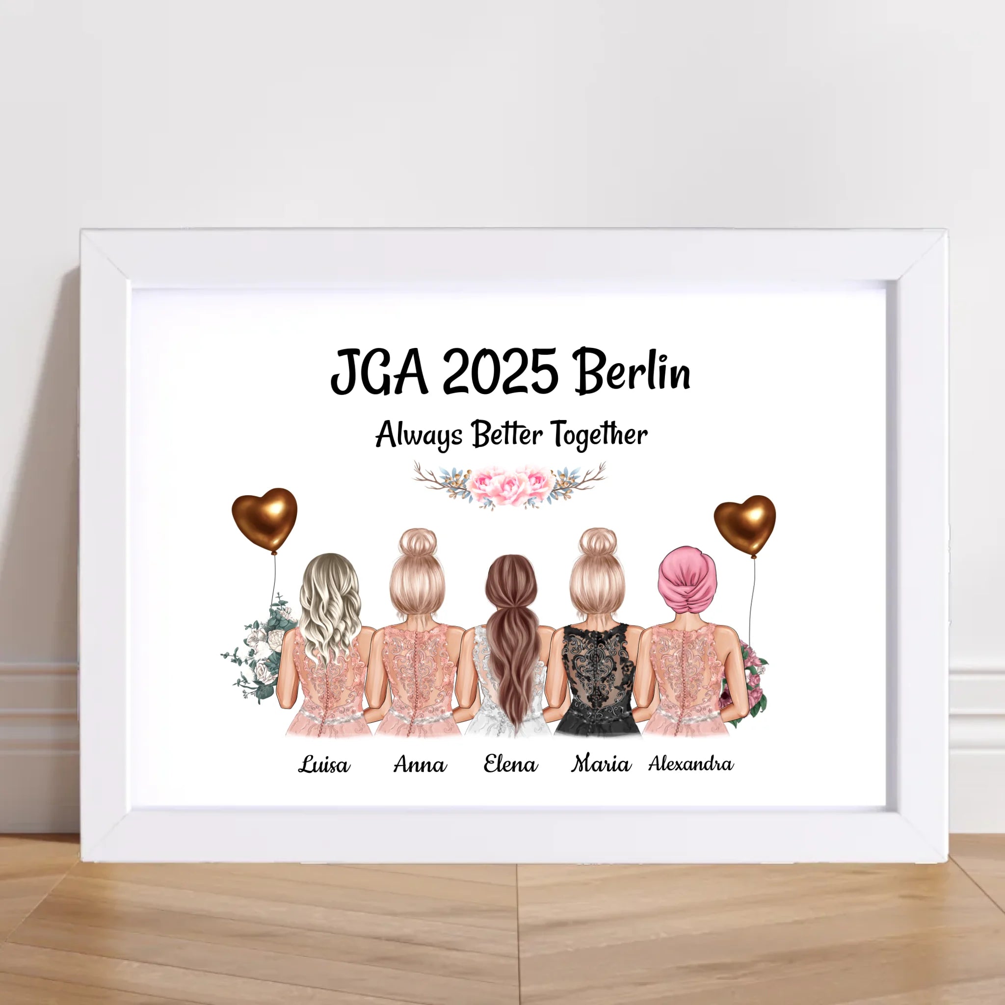 5 Freundinnen Poster zum Junggesellinnenabschied - Cantty