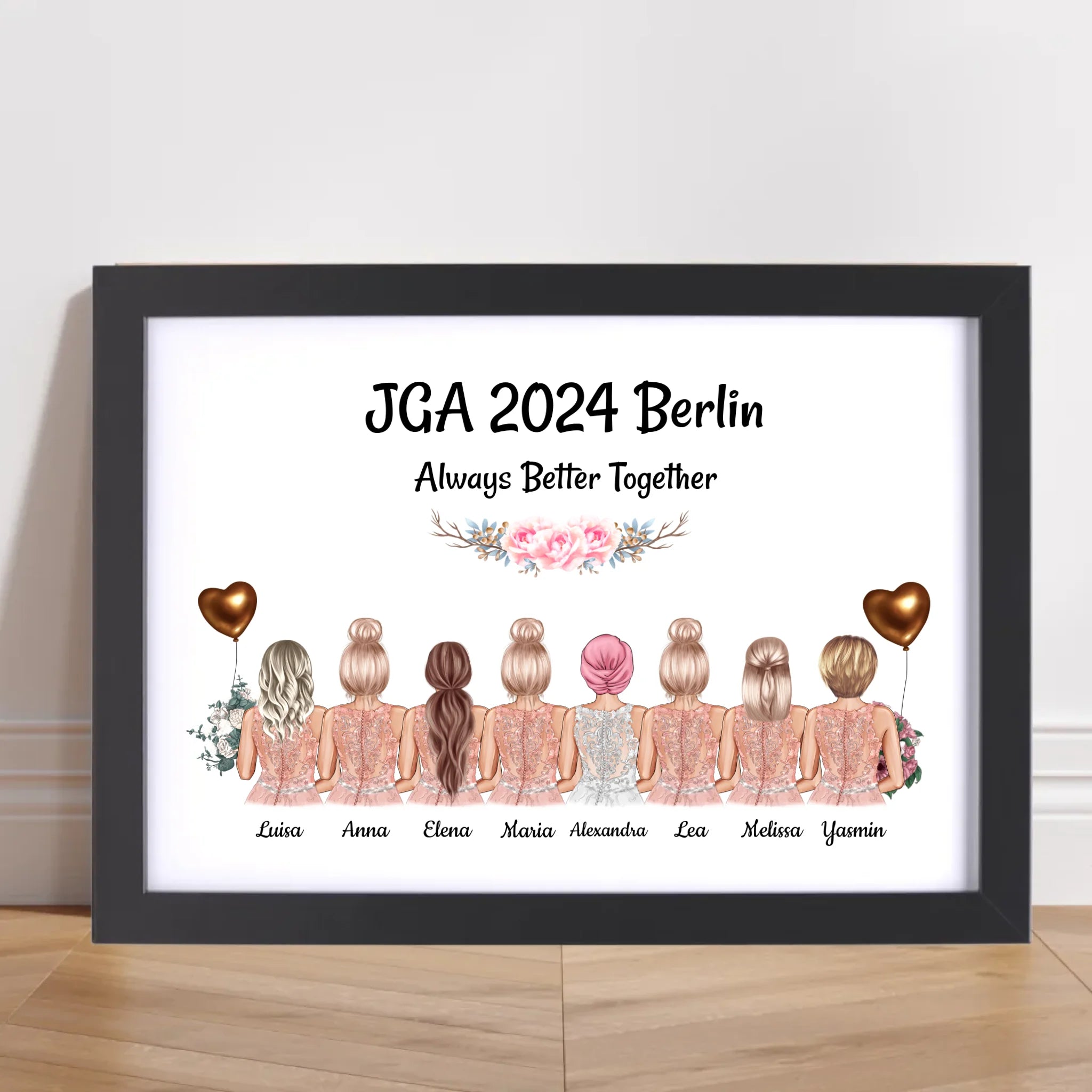 Geschenk 8 Freundinnen JGA Poster individuell selber gestalten - Cantty