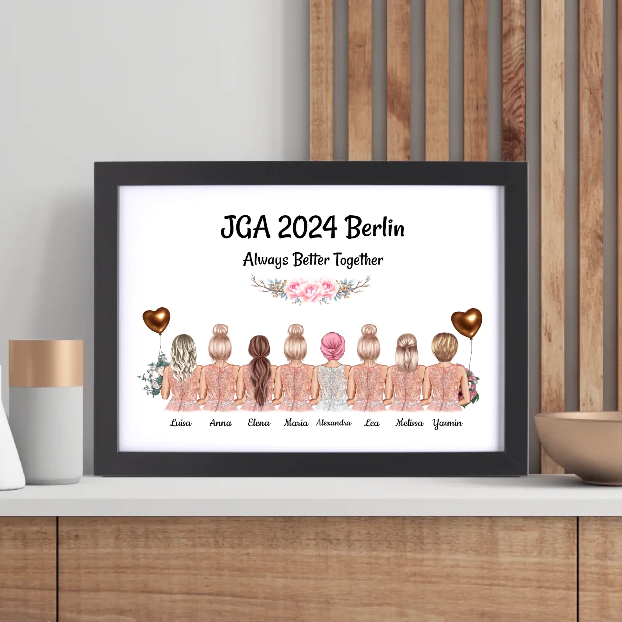 Geschenk 8 Freundinnen JGA Poster individuell selber gestalten - Cantty