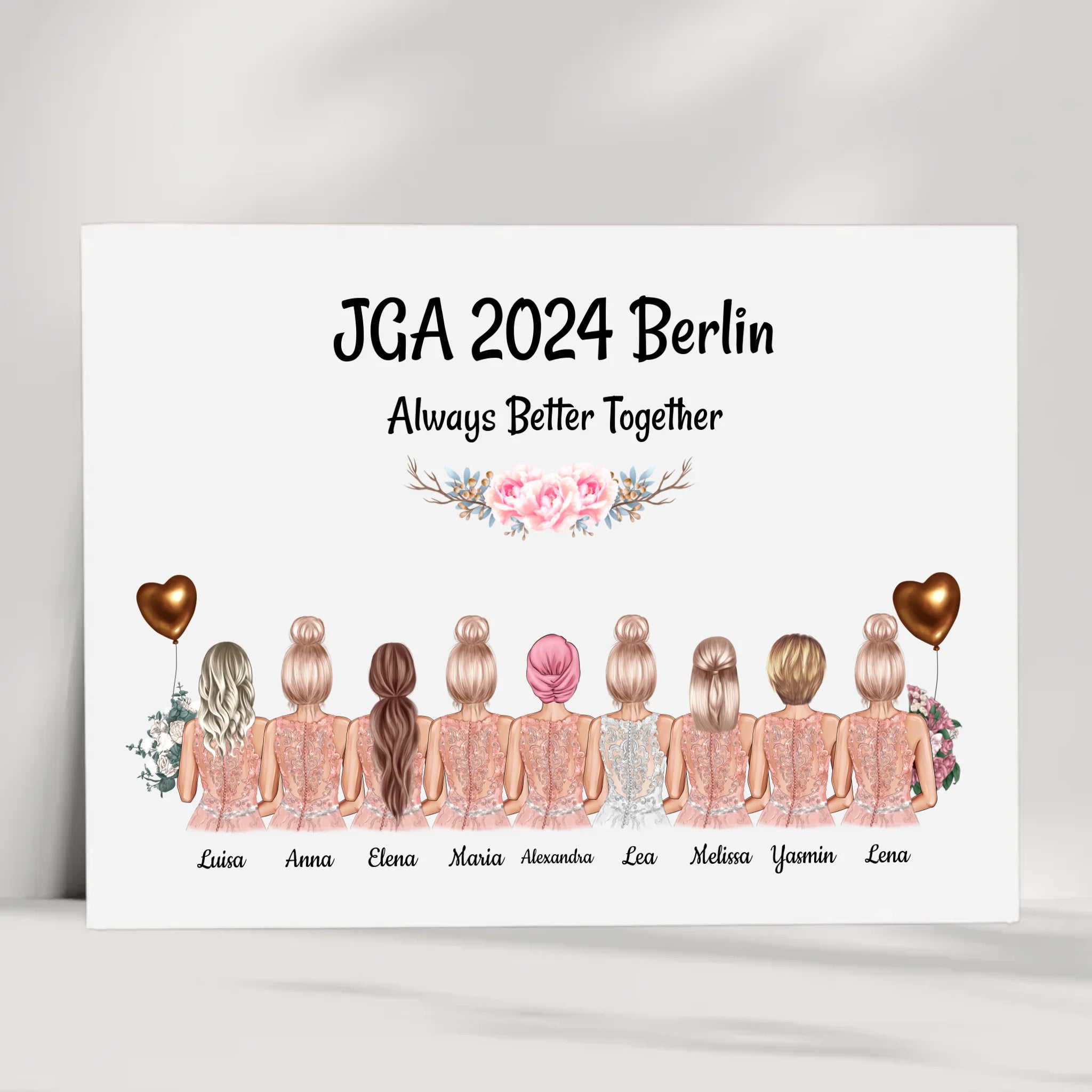 Brautjungfern Braut Junggesellinnanabschied 9 Personen Poster - Cantty