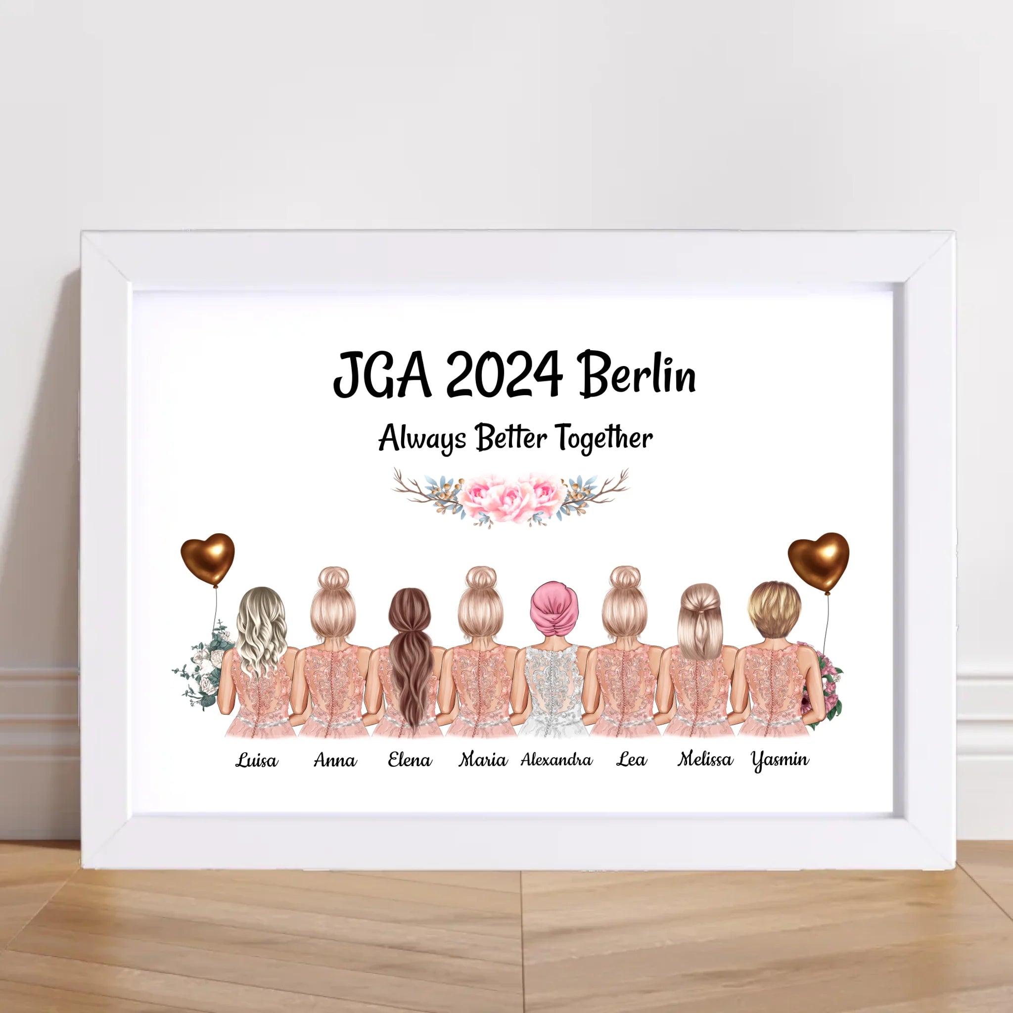 Geschenk 8 Freundinnen JGA Poster individuell selber gestalten - Cantty