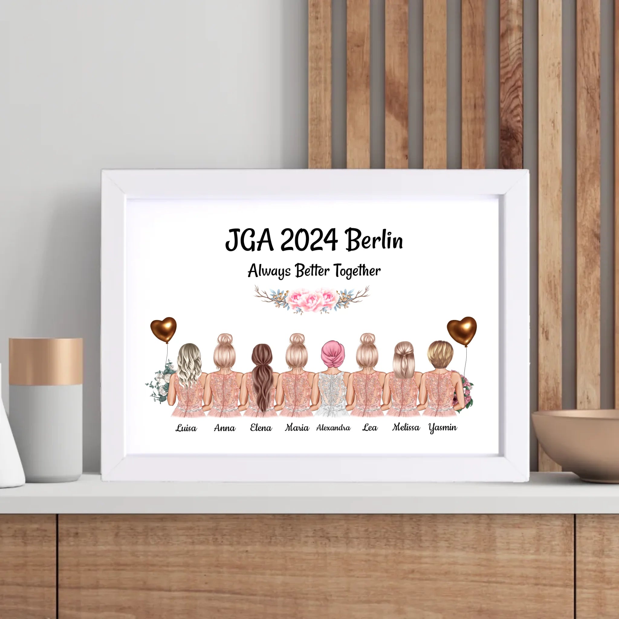 Geschenk 8 Freundinnen JGA Poster individuell selber gestalten - Cantty