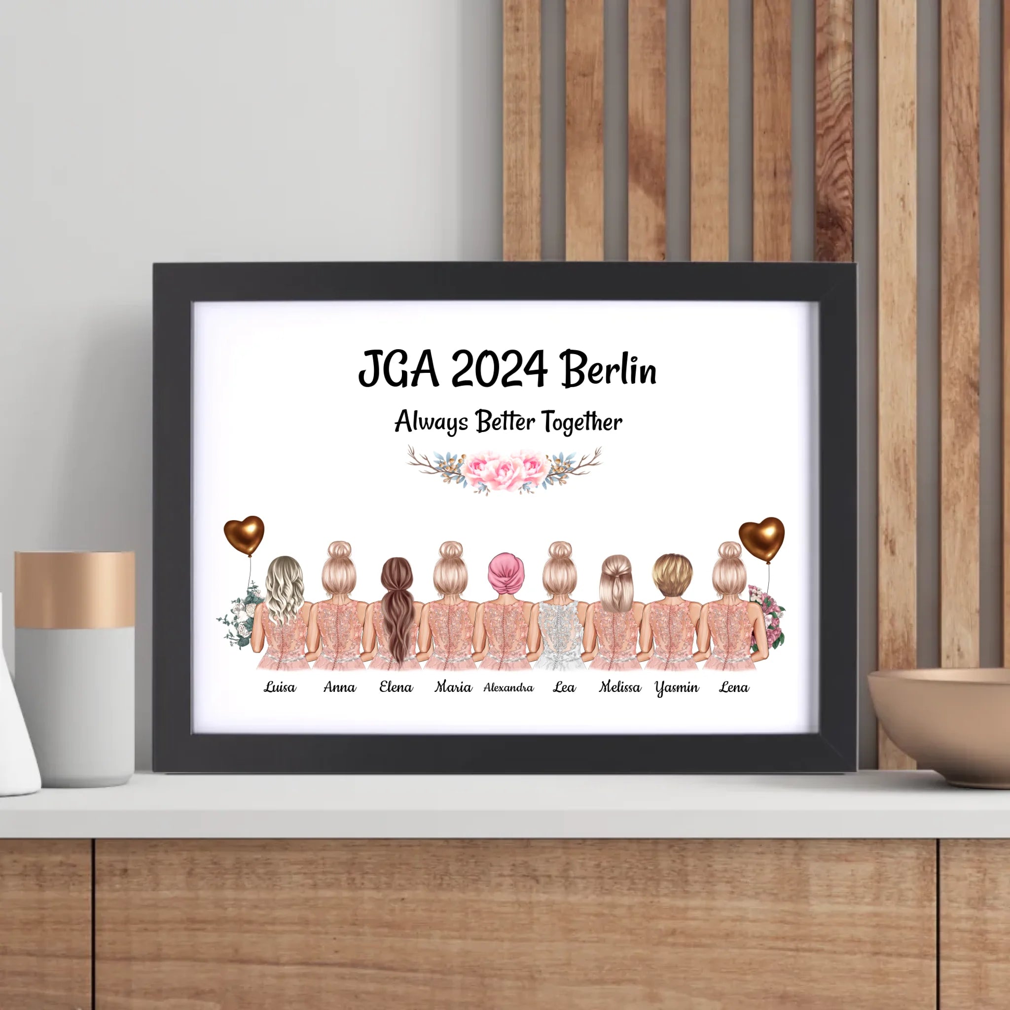 Brautjungfern Braut Junggesellinnanabschied 9 Personen Poster - Cantty