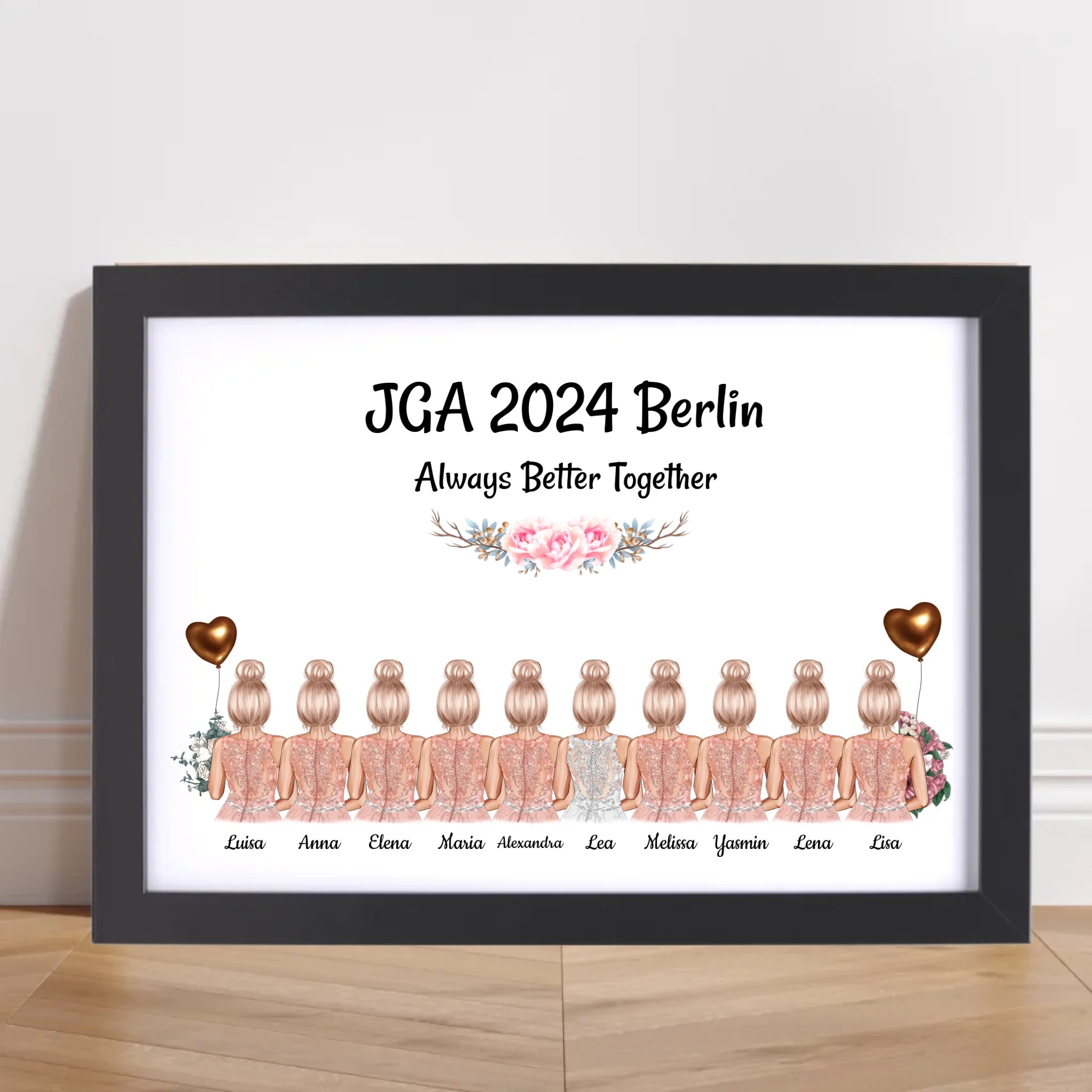 10 Freundinnen JGA Poster Geschenk personalisiert - Cantty