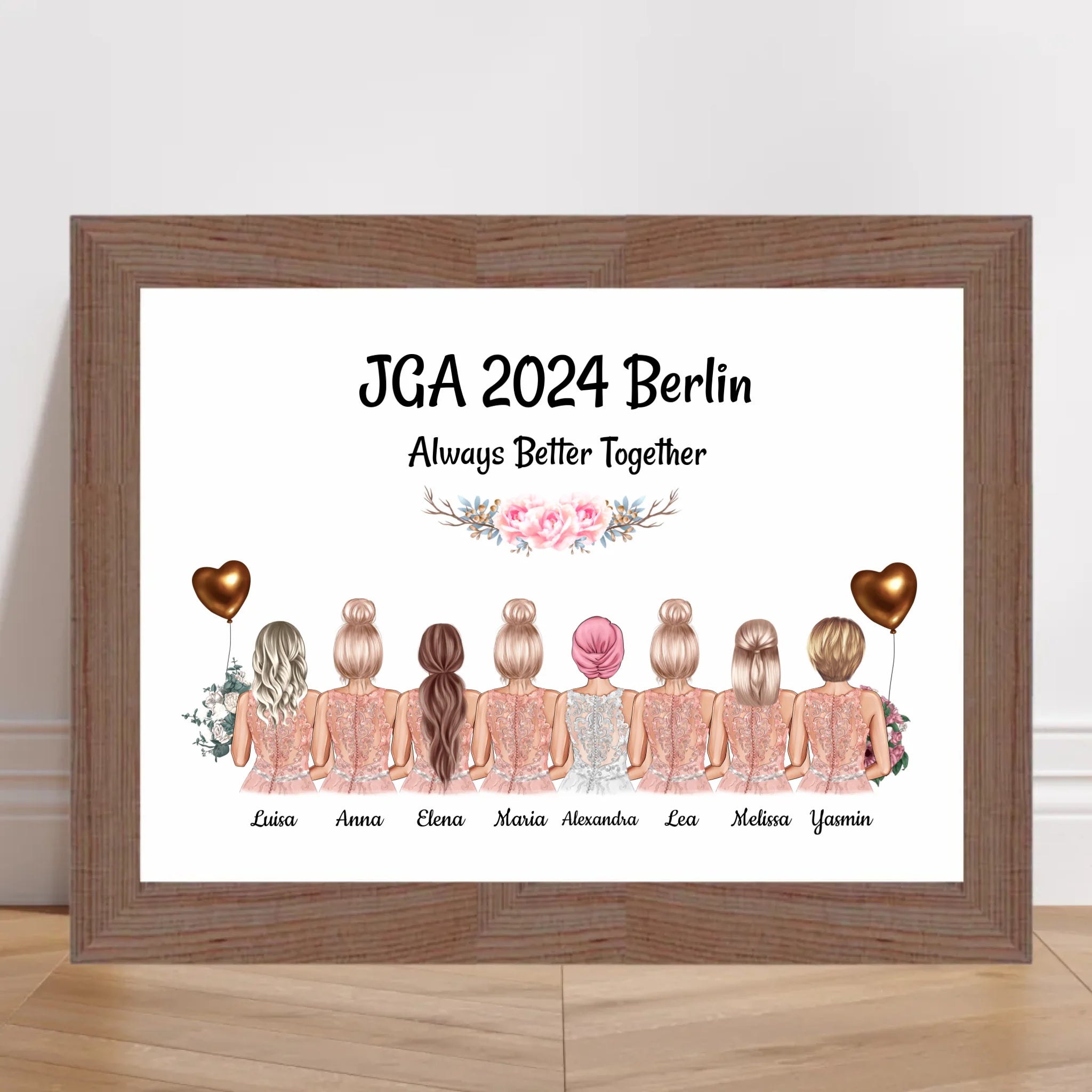 Geschenk 8 Freundinnen JGA Poster individuell selber gestalten - Cantty