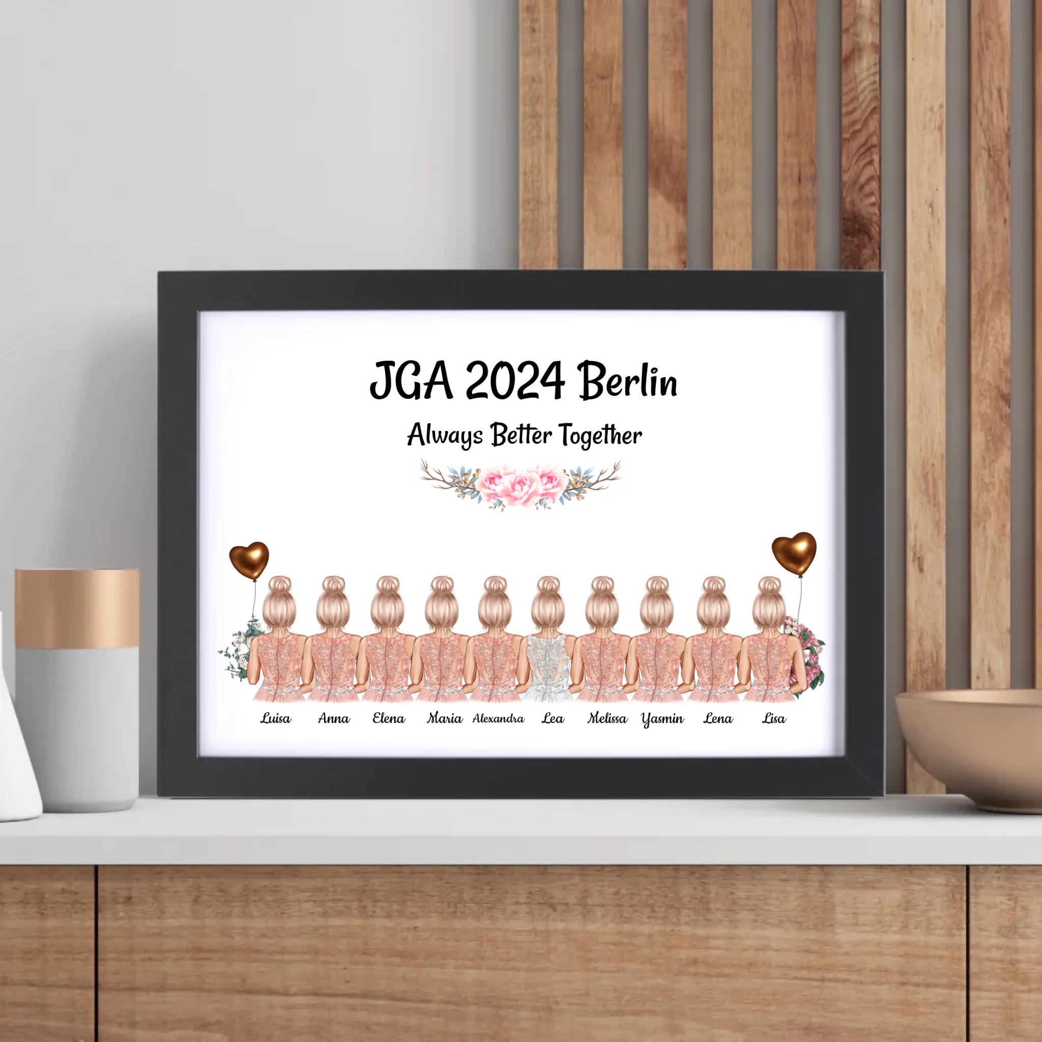 10 Freundinnen JGA Poster Geschenk personalisiert - Cantty