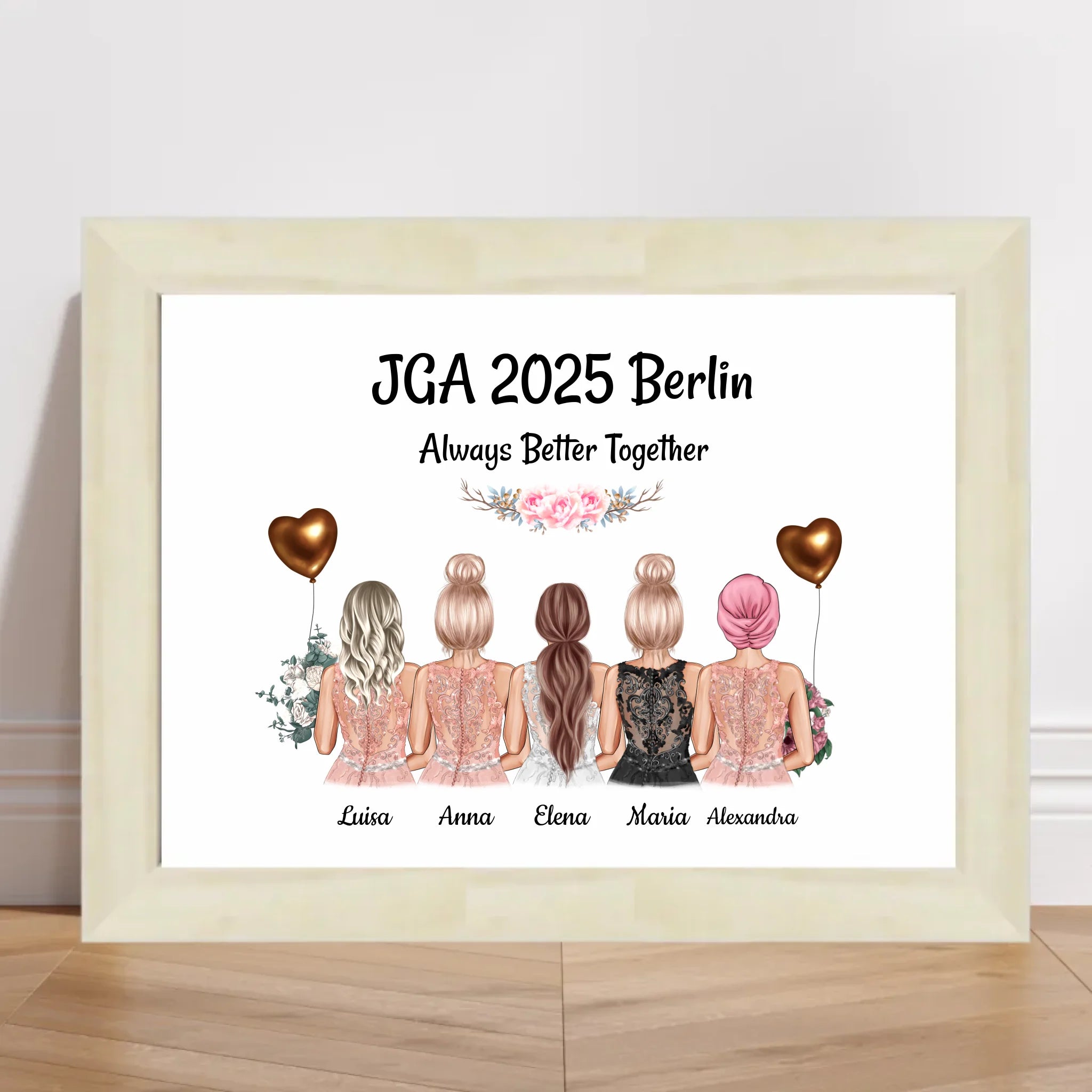 5 Freundinnen Poster zum Junggesellinnenabschied - Cantty