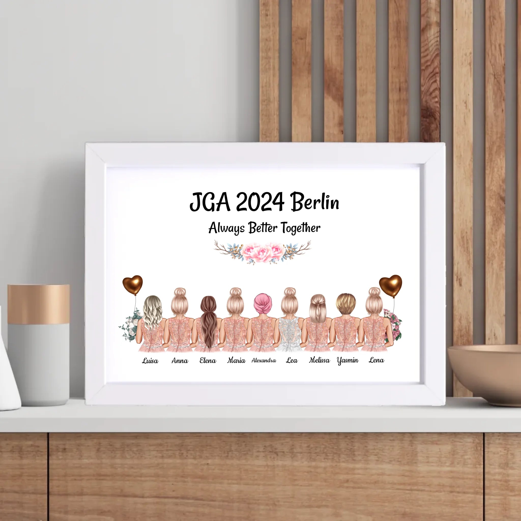 Brautjungfern Braut Junggesellinnanabschied 9 Personen Poster - Cantty