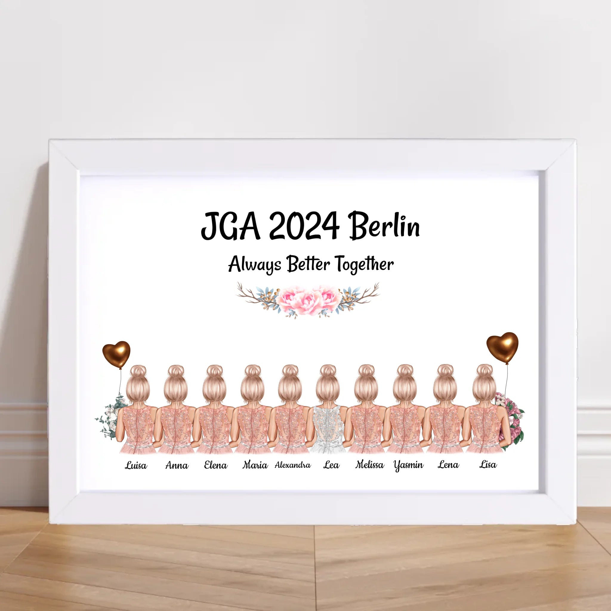 10 Freundinnen JGA Poster Geschenk personalisiert - Cantty