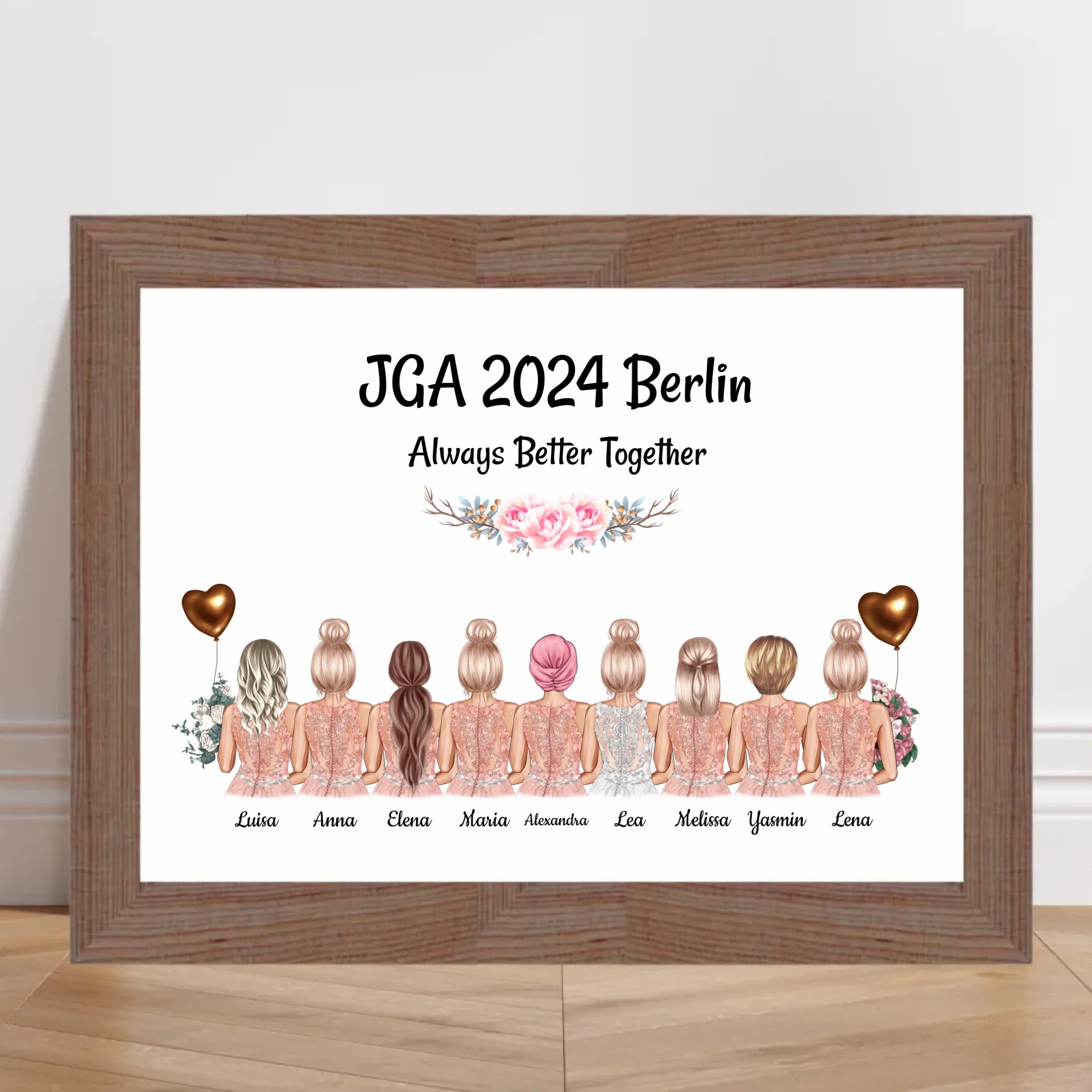 Brautjungfern Braut Junggesellinnanabschied 9 Personen Poster - Cantty