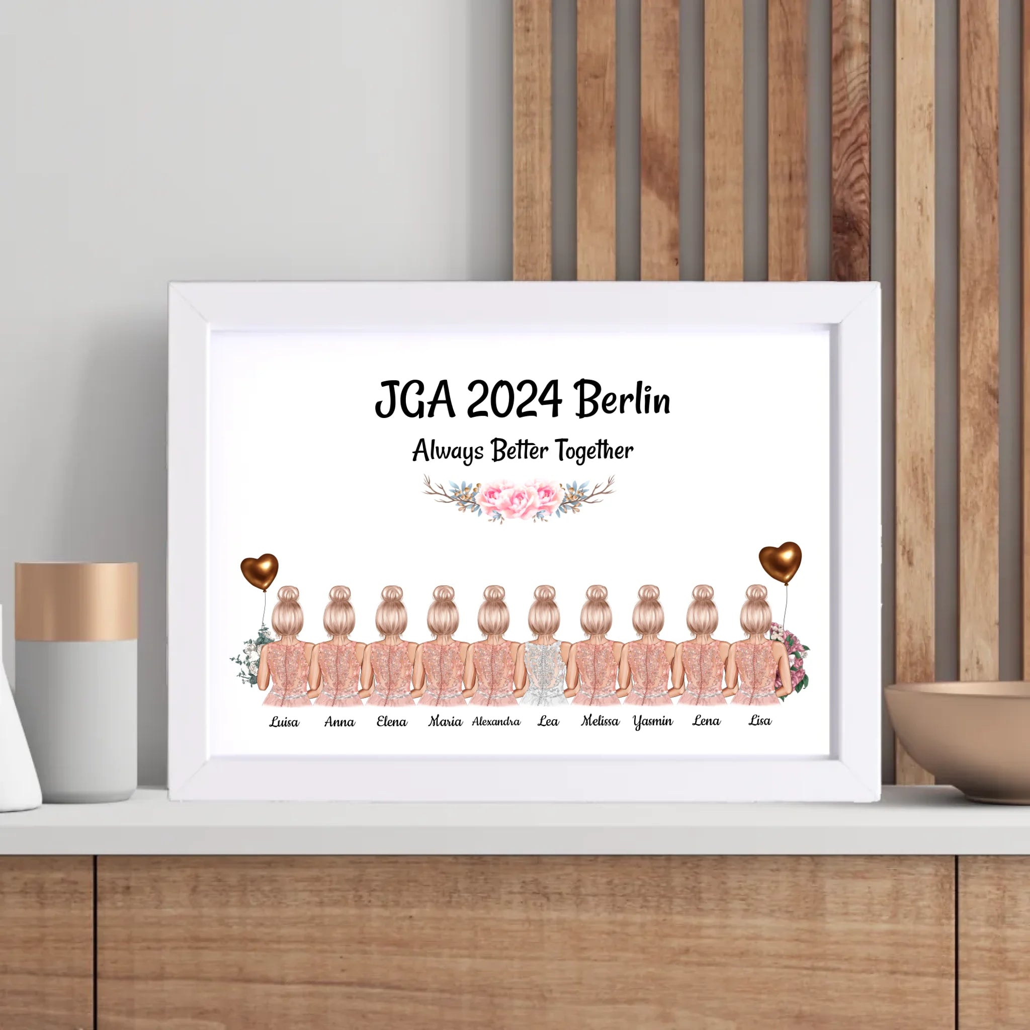10 Freundinnen JGA Poster Geschenk personalisiert - Cantty