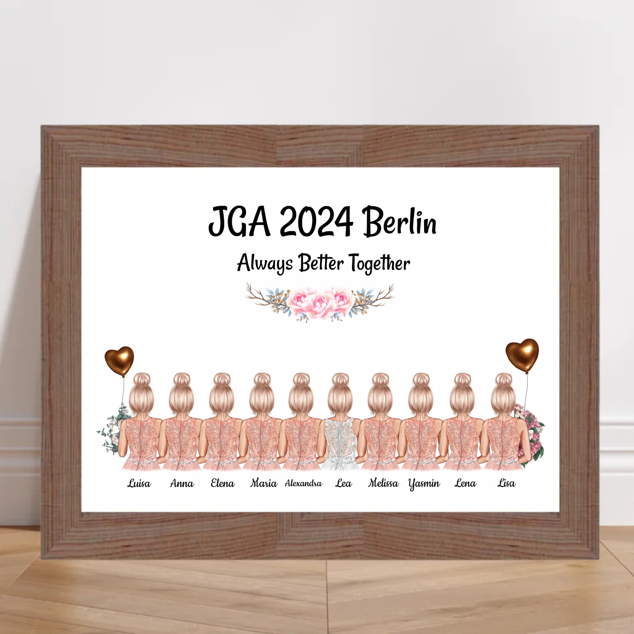 10 Freundinnen JGA Poster Geschenk personalisiert - Cantty
