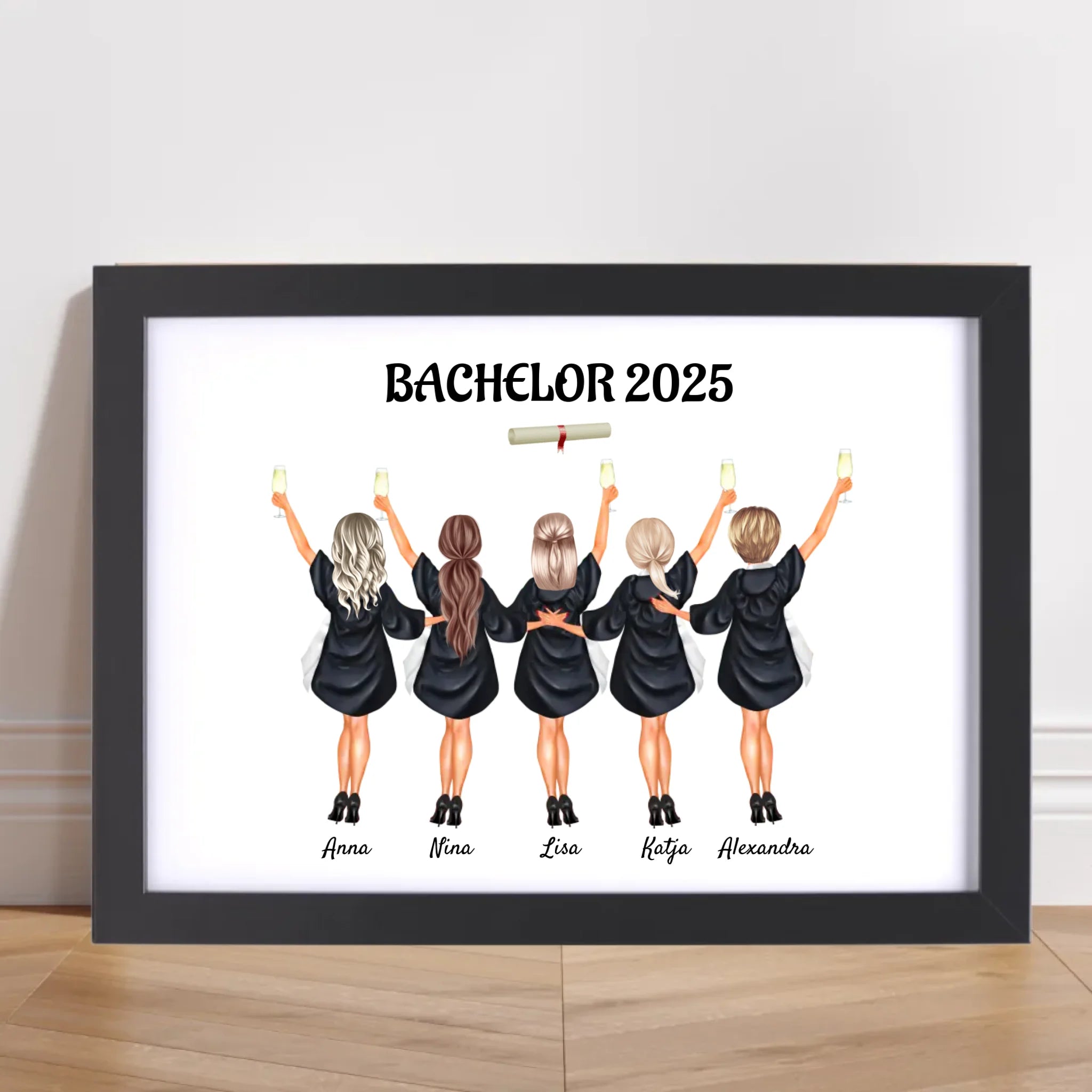 Freundinnen Bild Bachelor & Master Abschlussgeschenk - Cantty