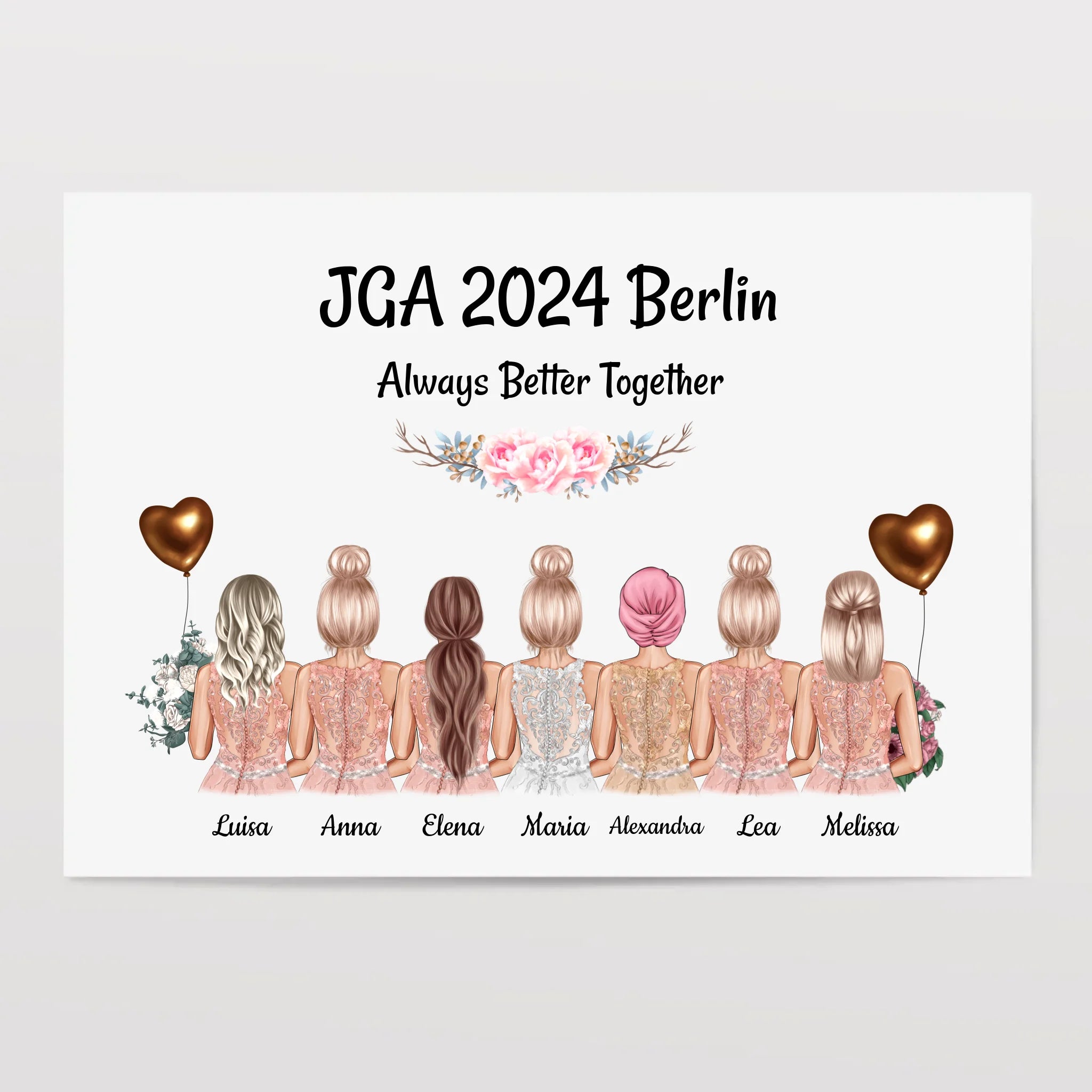 Junggesellinnenabschied Poster 7 Freundinnen - Cantty