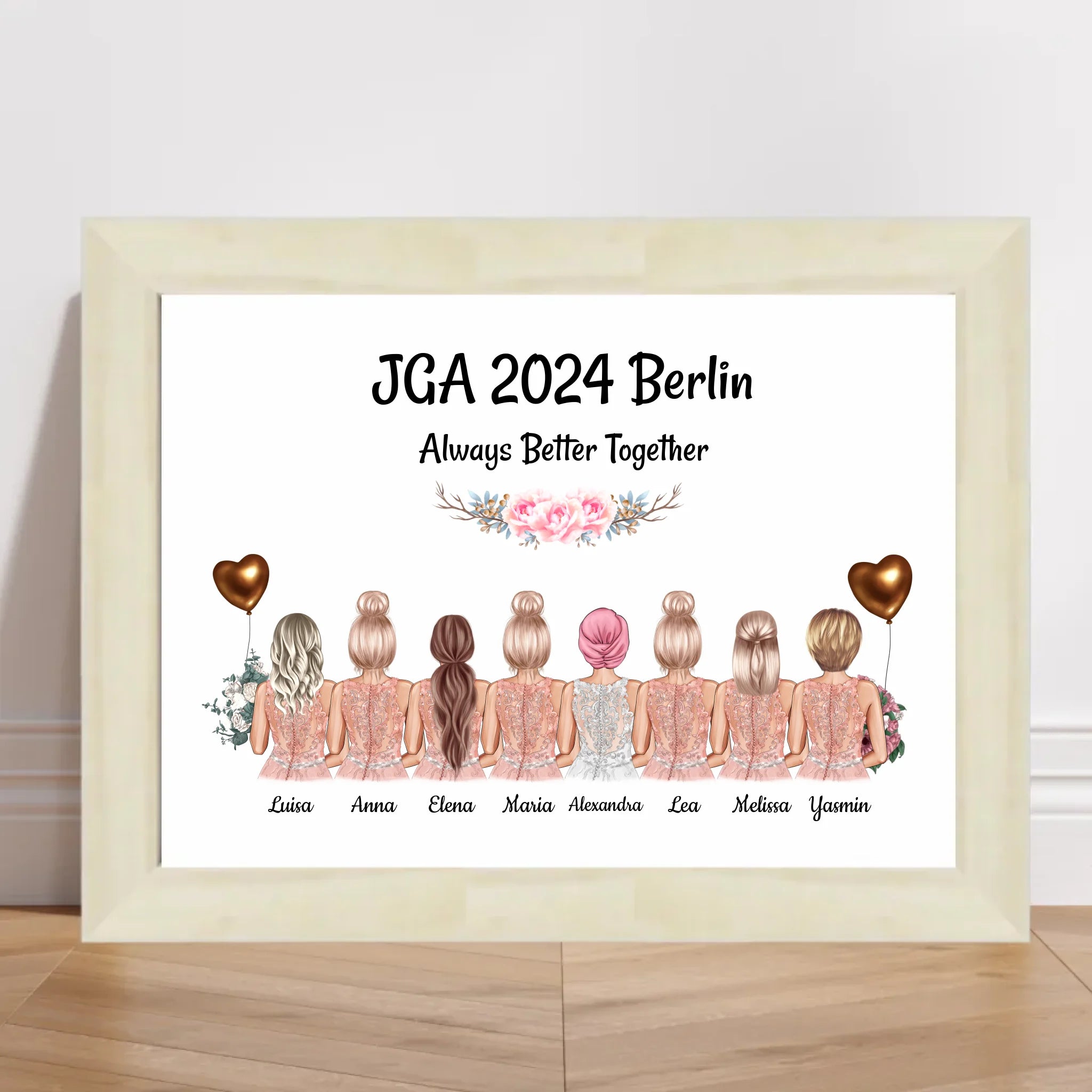 Geschenk 8 Freundinnen JGA Poster individuell selber gestalten - Cantty