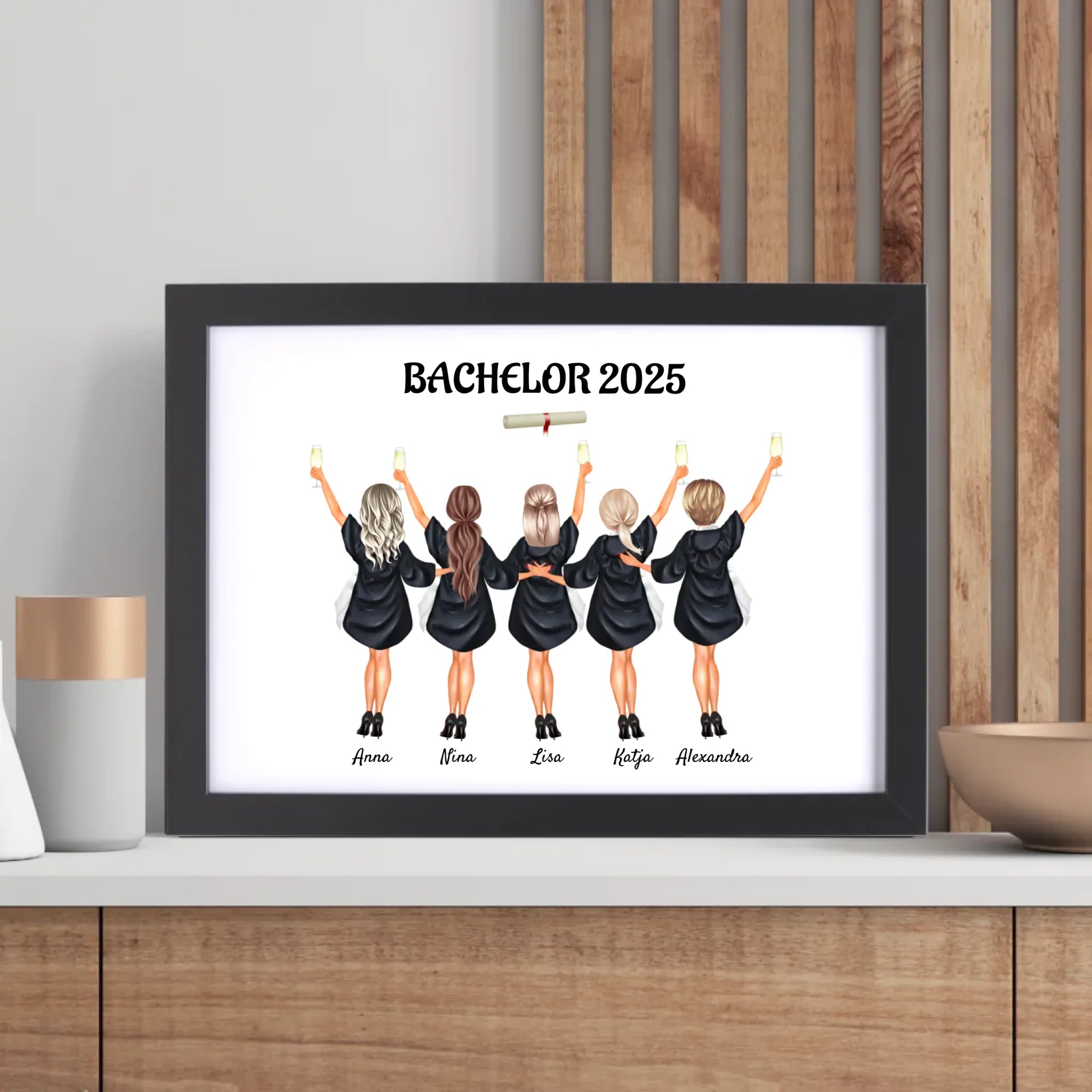 Freundinnen Bild Bachelor & Master Abschlussgeschenk - Cantty