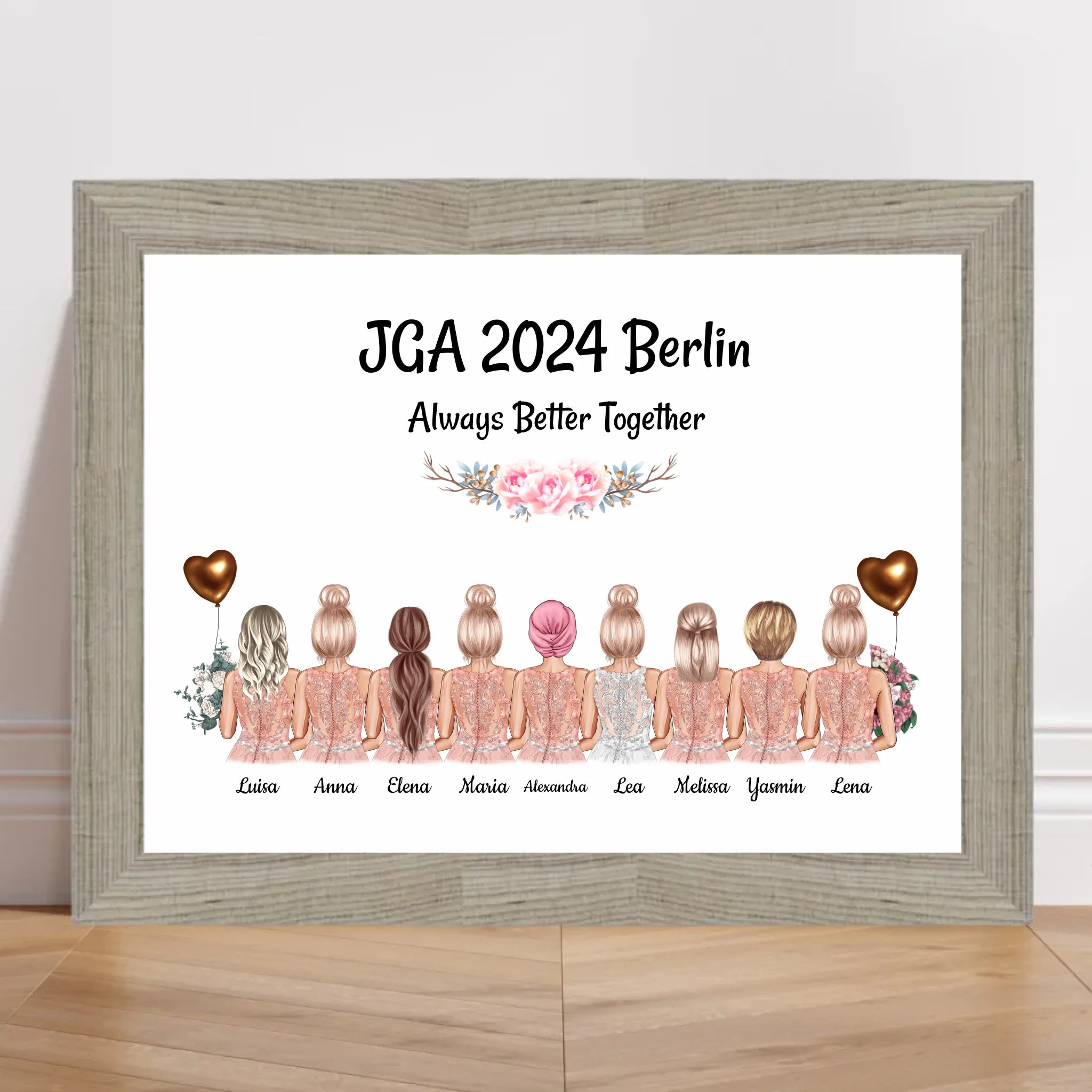 Brautjungfern Braut Junggesellinnanabschied 9 Personen Poster - Cantty