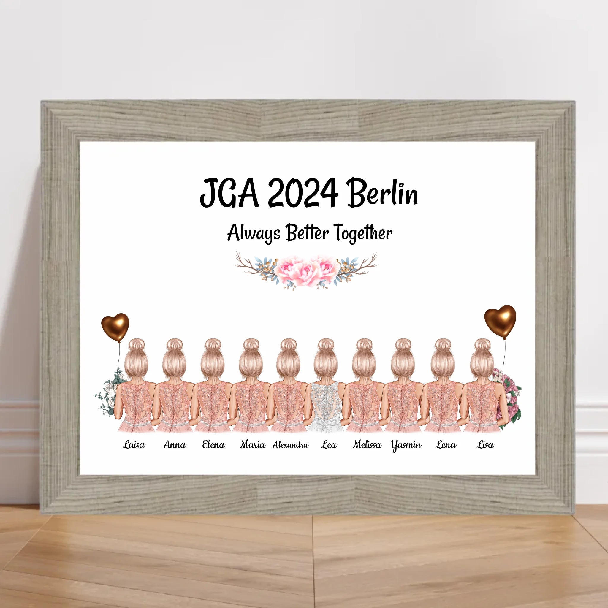 10 Freundinnen JGA Poster Geschenk personalisiert - Cantty