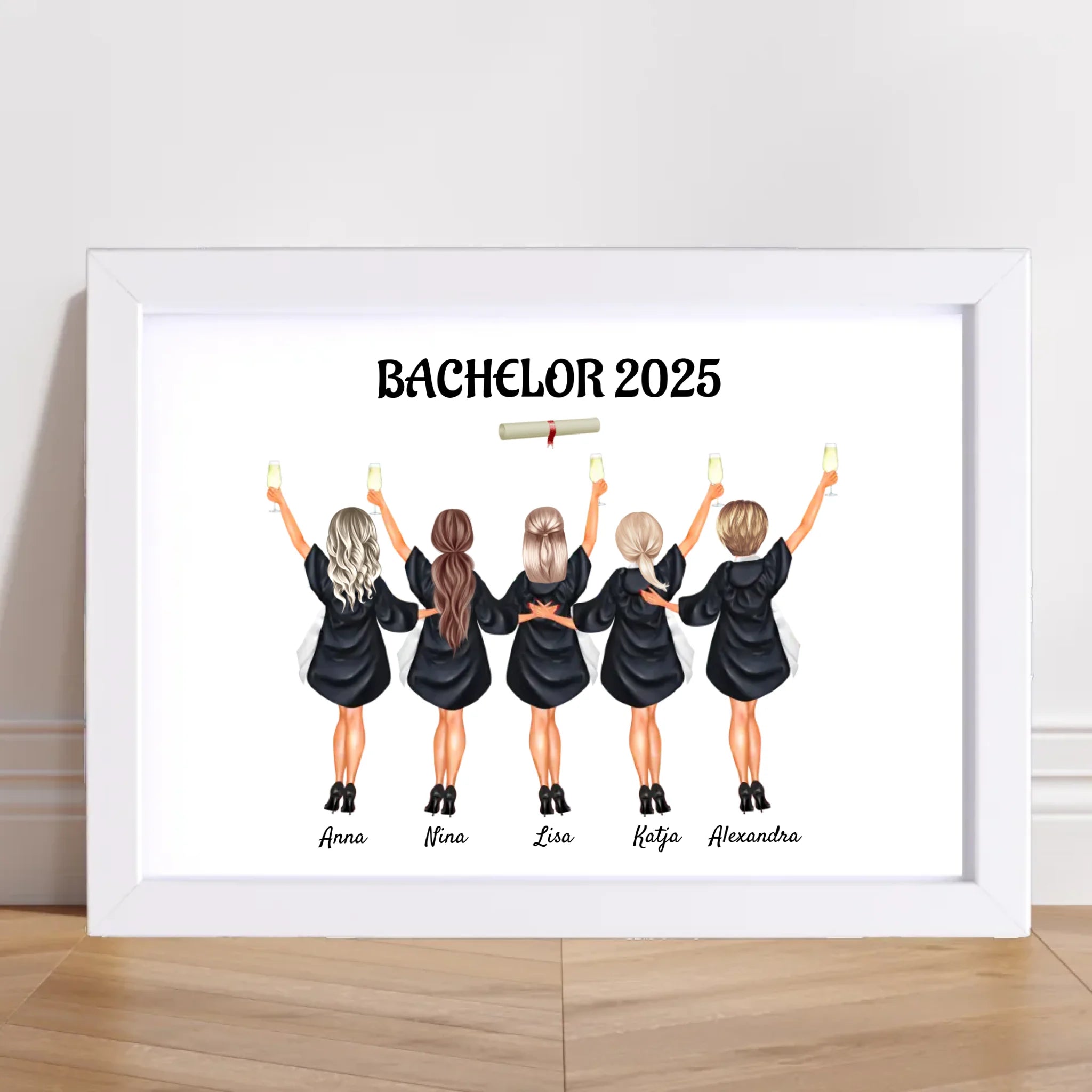 Freundinnen Bild Bachelor & Master Abschlussgeschenk - Cantty