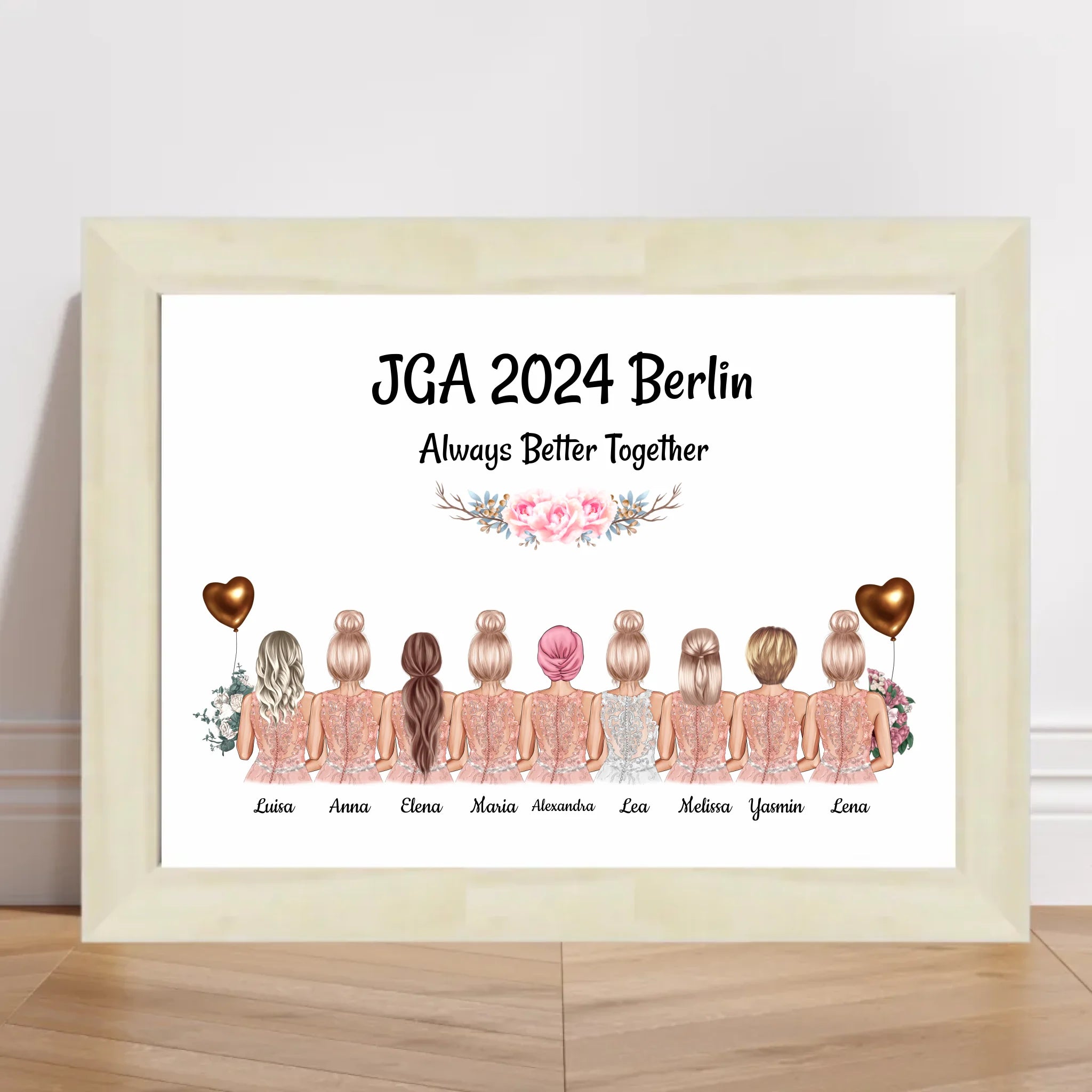 Brautjungfern Braut Junggesellinnanabschied 9 Personen Poster - Cantty
