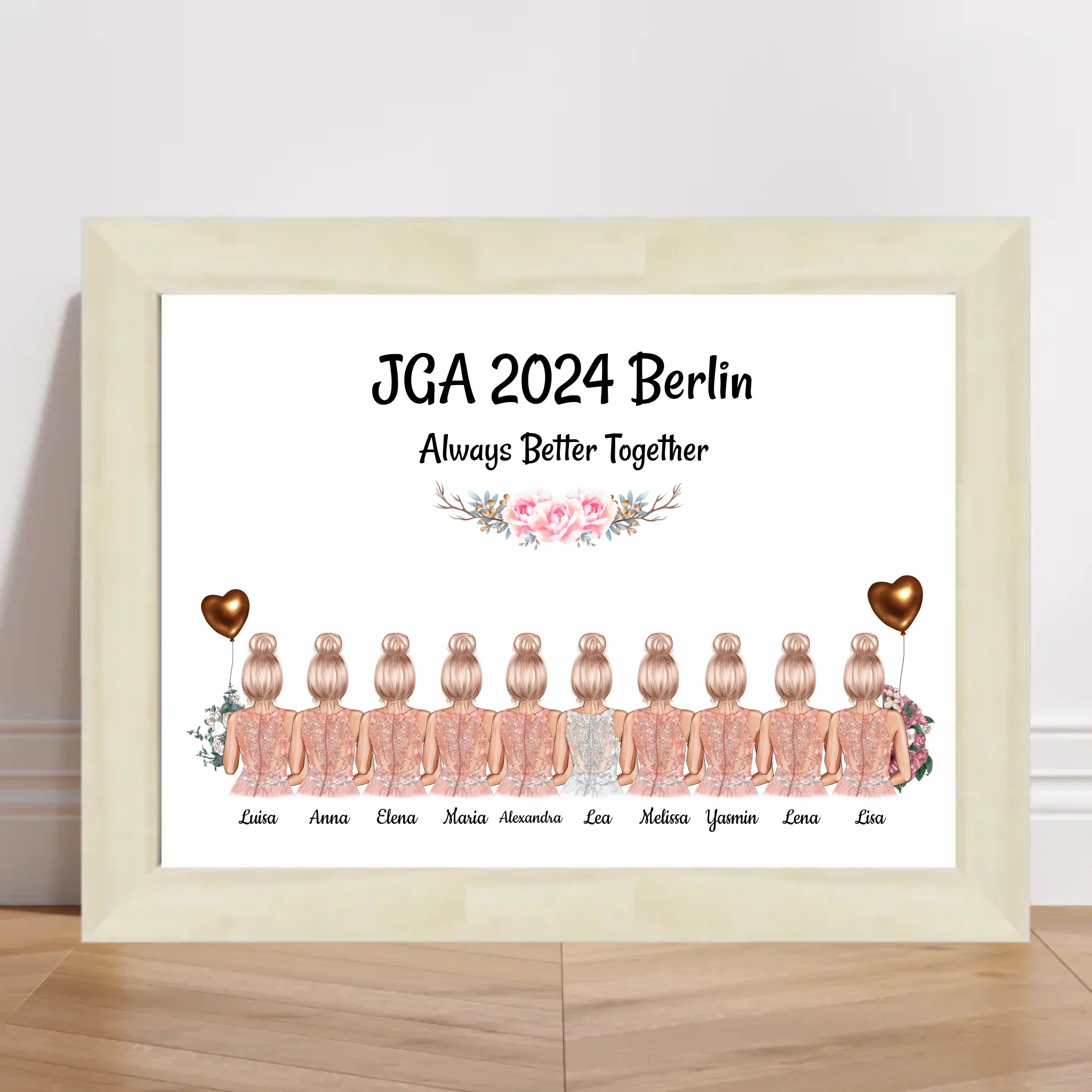 10 Freundinnen JGA Poster Geschenk personalisiert - Cantty