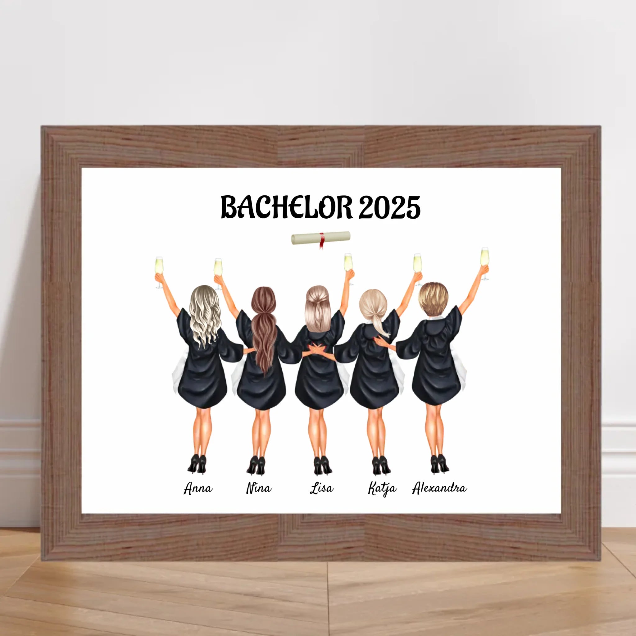 Freundinnen Bild Bachelor & Master Abschlussgeschenk - Cantty