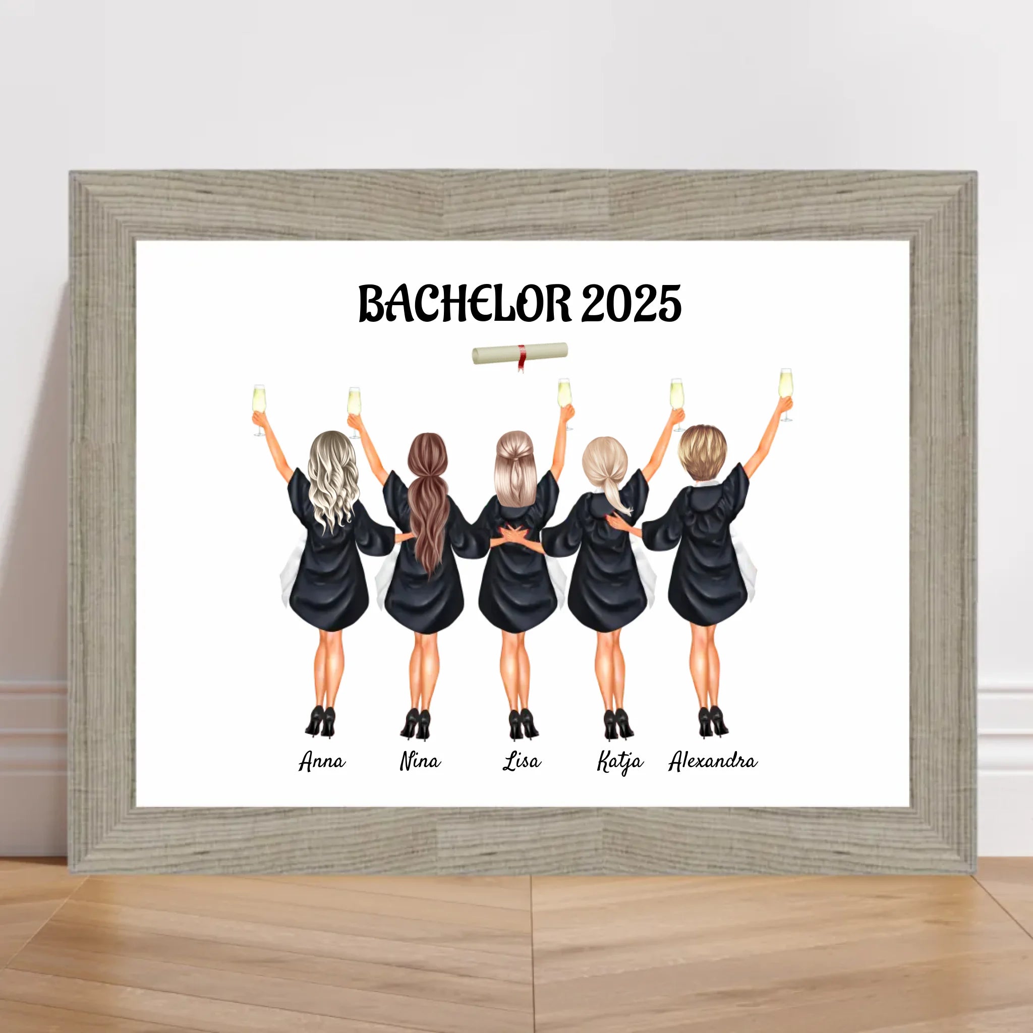 Freundinnen Bild Bachelor & Master Abschlussgeschenk - Cantty