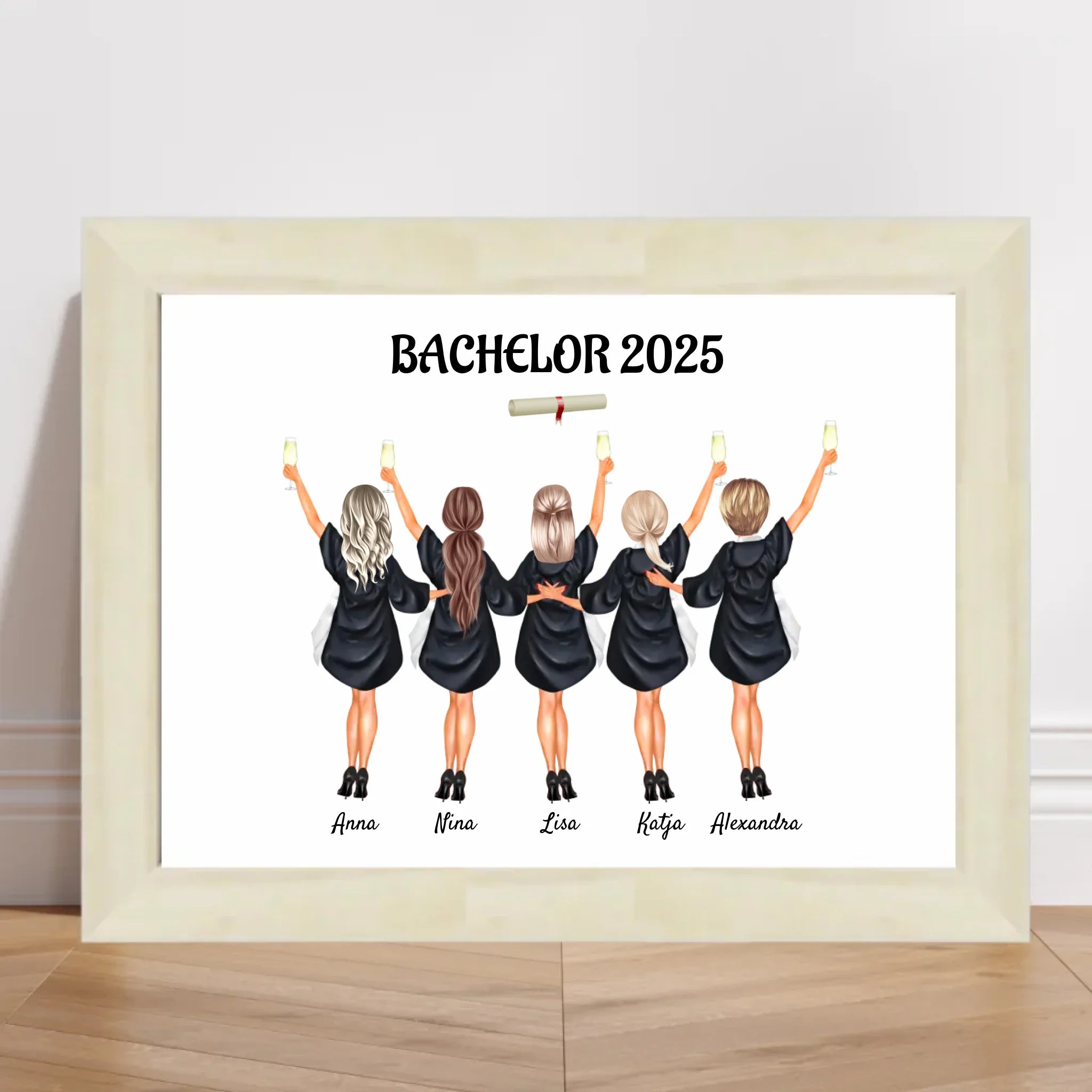 Freundinnen Bild Bachelor & Master Abschlussgeschenk - Cantty
