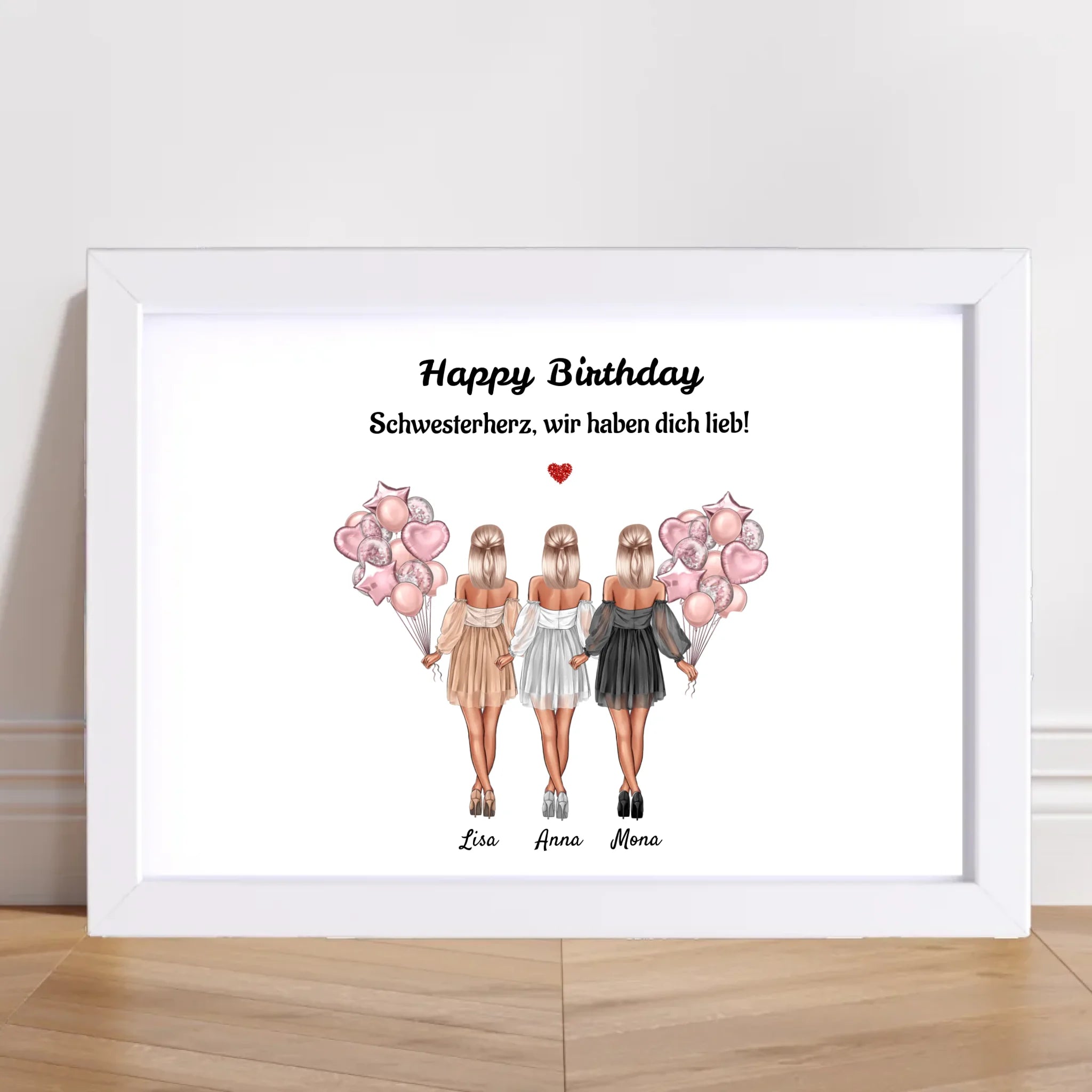 Geschenk Bild 3 Schwestern personalisiert - Cantty