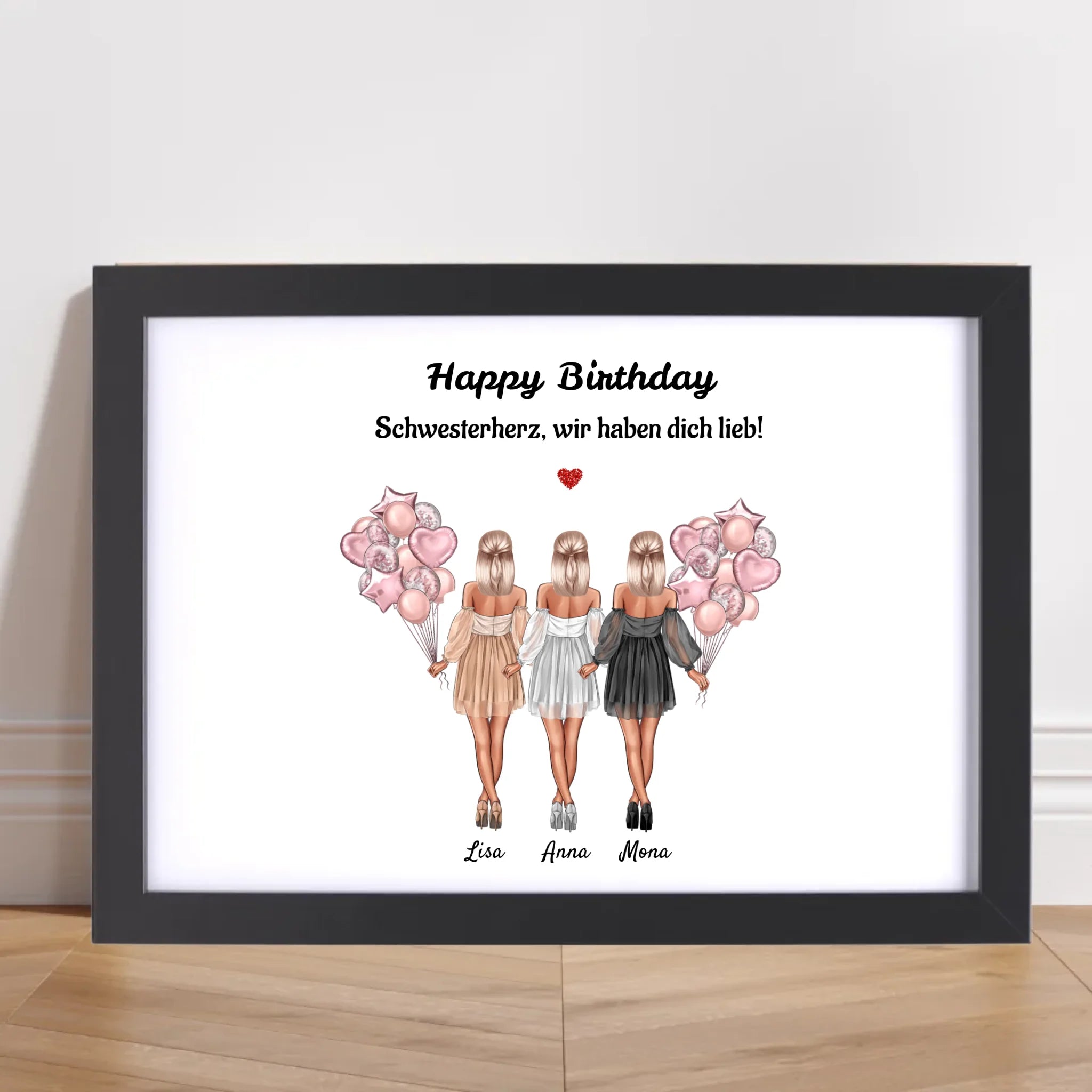 Geschenk Bild 3 Schwestern personalisiert - Cantty