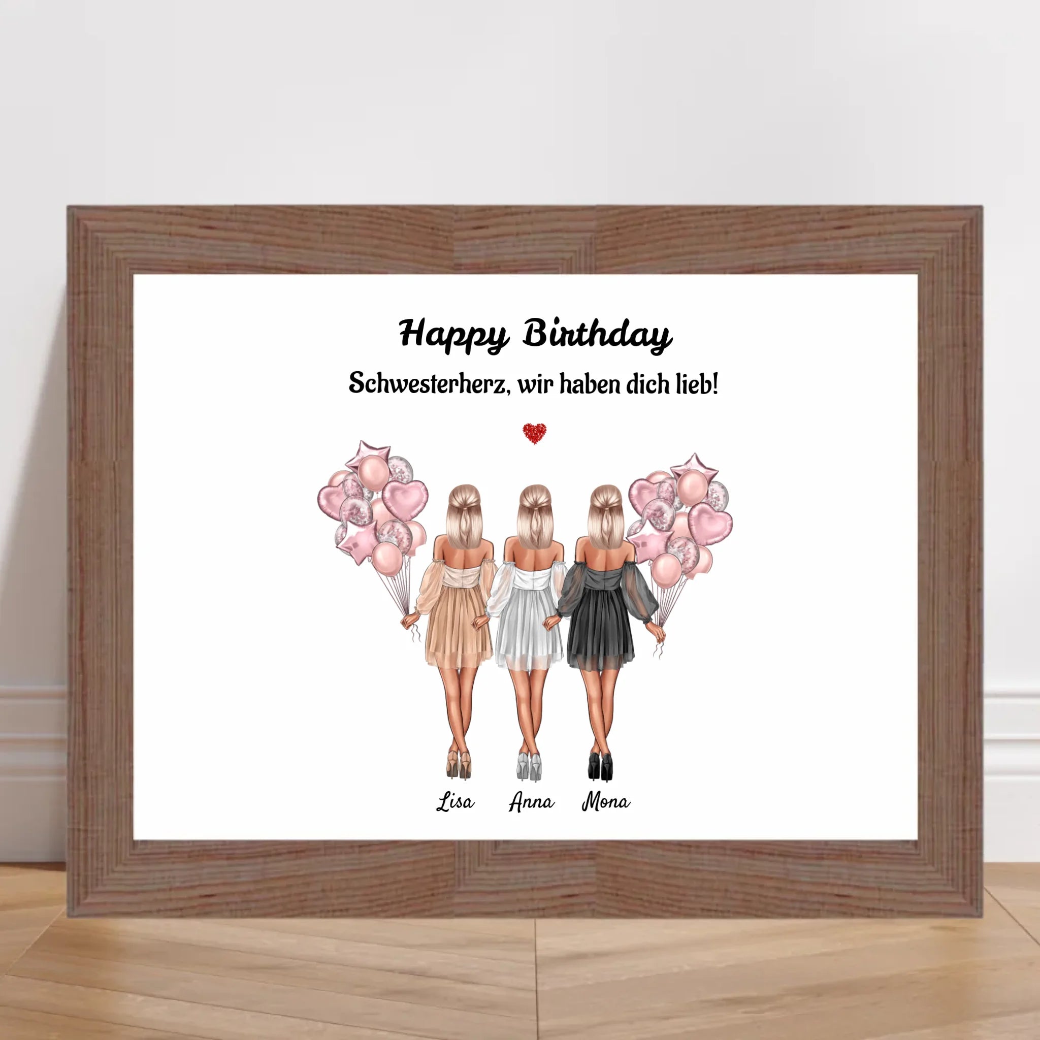 Geschenk Bild 3 Schwestern personalisiert - Cantty