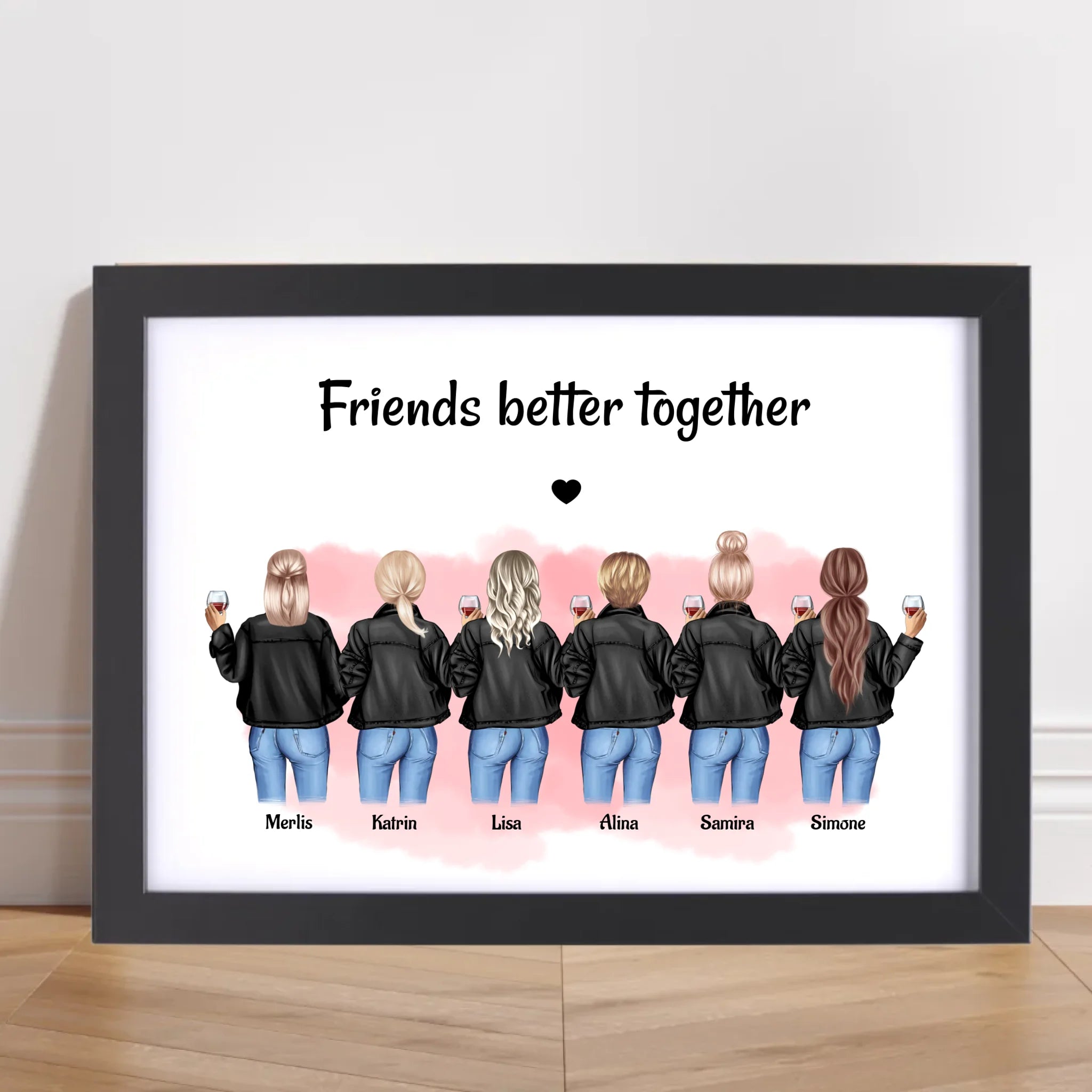 6 Freundinnen Geburtstag Poster personalisiert - Cantty