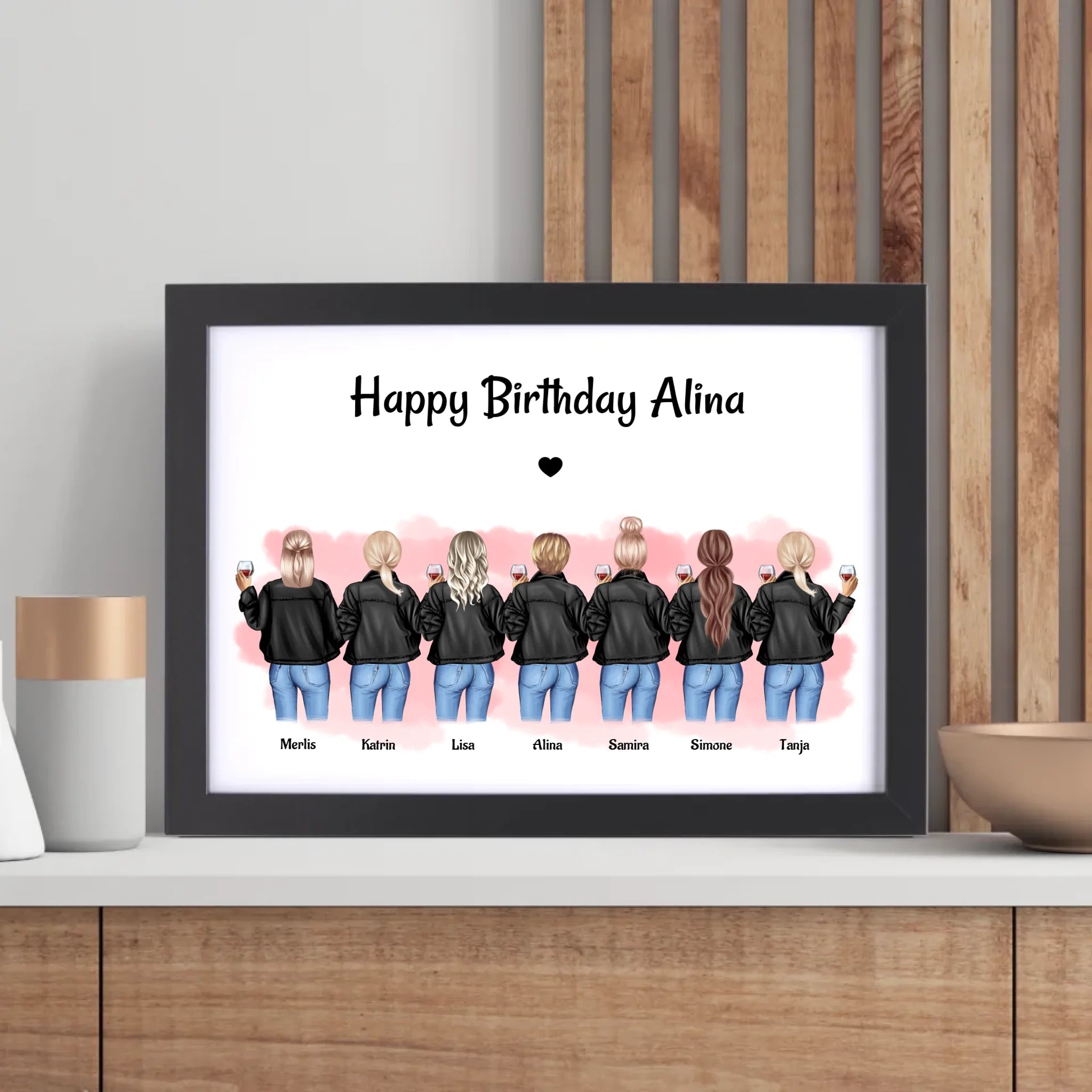 Poster 7 Freundinnen Geburtstag Geschenk personalisieren - Cantty